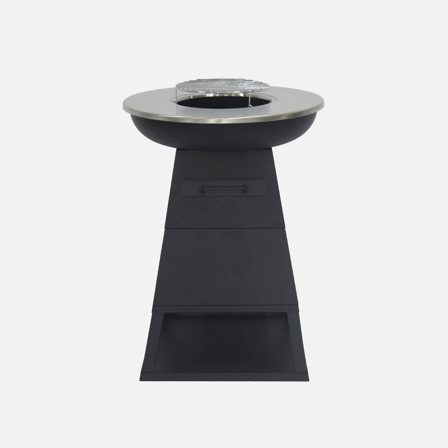 Braciere barbecue con spazio di stoccaggio, Ø60cm  Nero - 59x59x83.2 cm Photo2