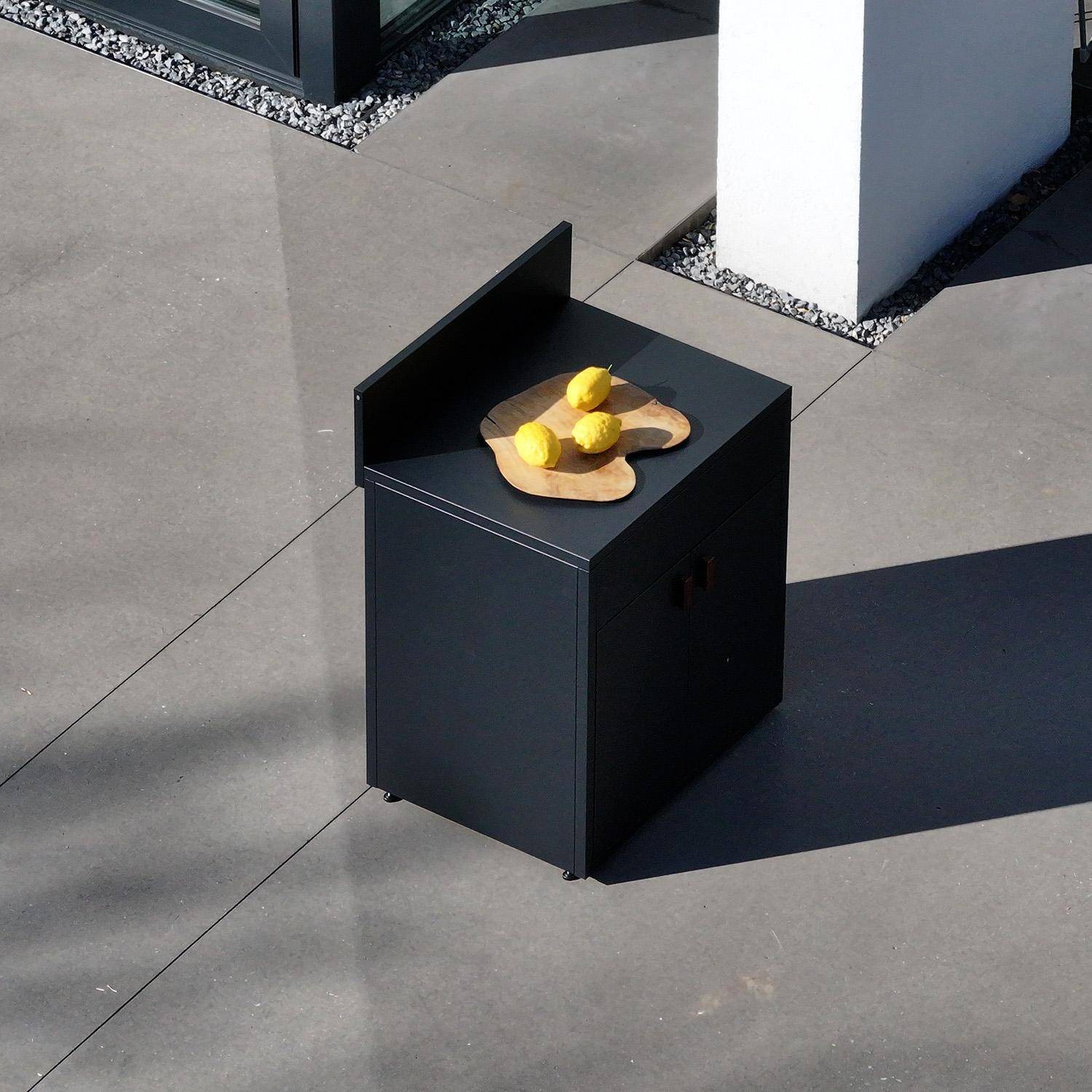 Cozinha externa de aço 2 portas, 80cm Preto - 80x60x90 cm Photo2