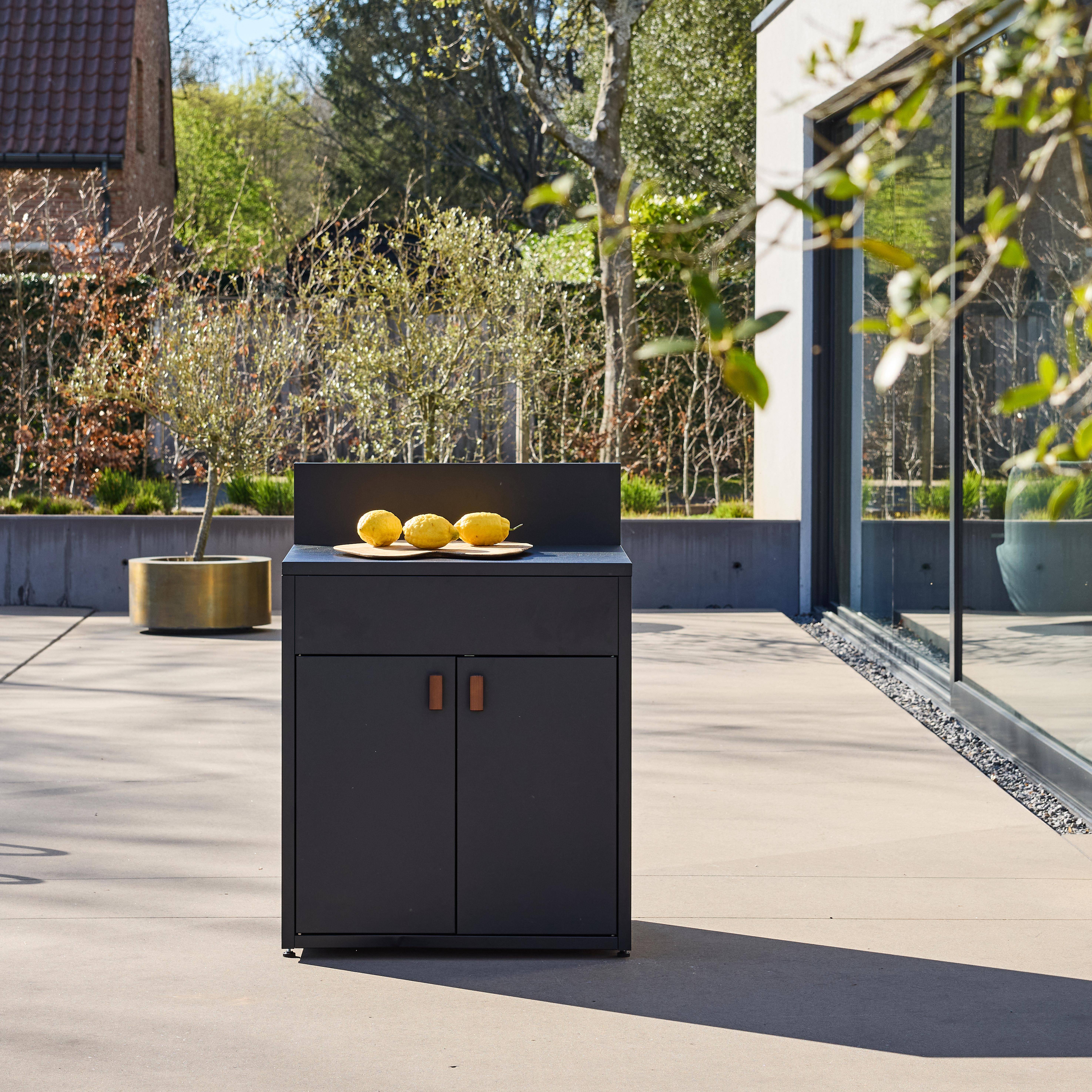 Kuchnia zewnętrzna stalowa 2 drzwi czarna dł. 80cm - Thira,sweeek,Photo2