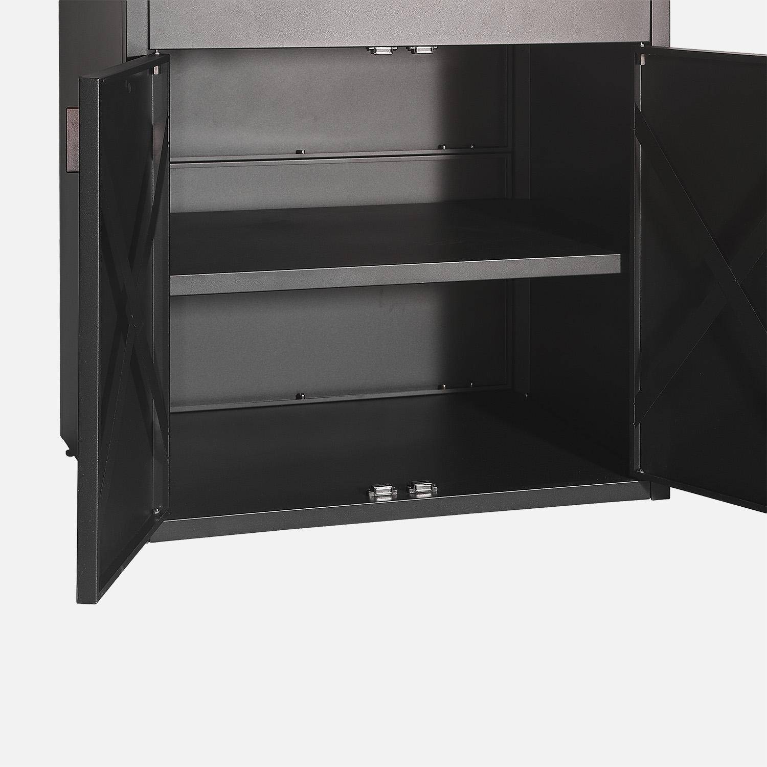 Cucina da esterno in acciaio con 2 ante, 80cm Nero - 80x60x90 cm,sweeek,Photo4