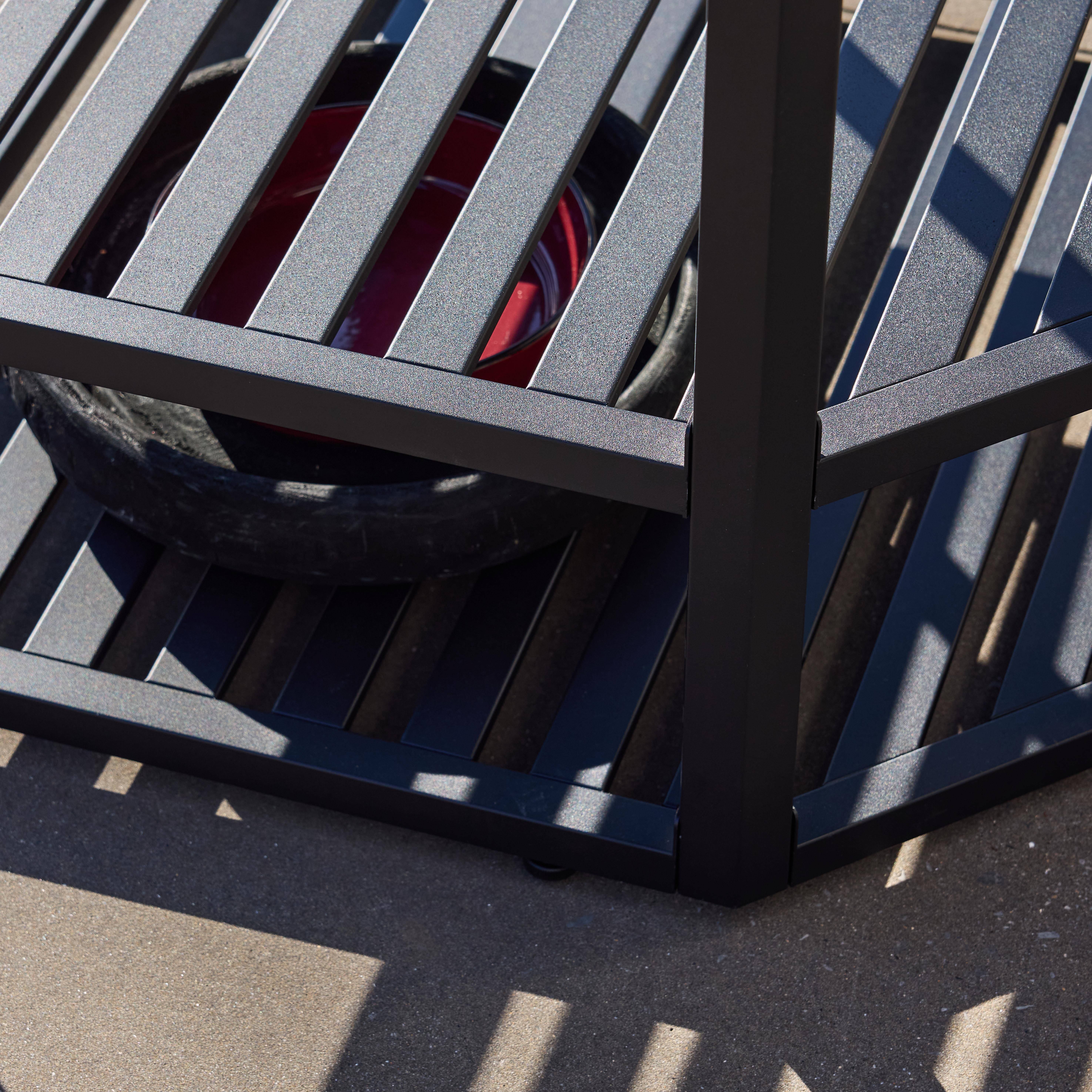 Módulo de canto para cozinha externa em aço com balde de gelo e tábua de madeira, 80cm Preto - 60x60x90 cm Photo3