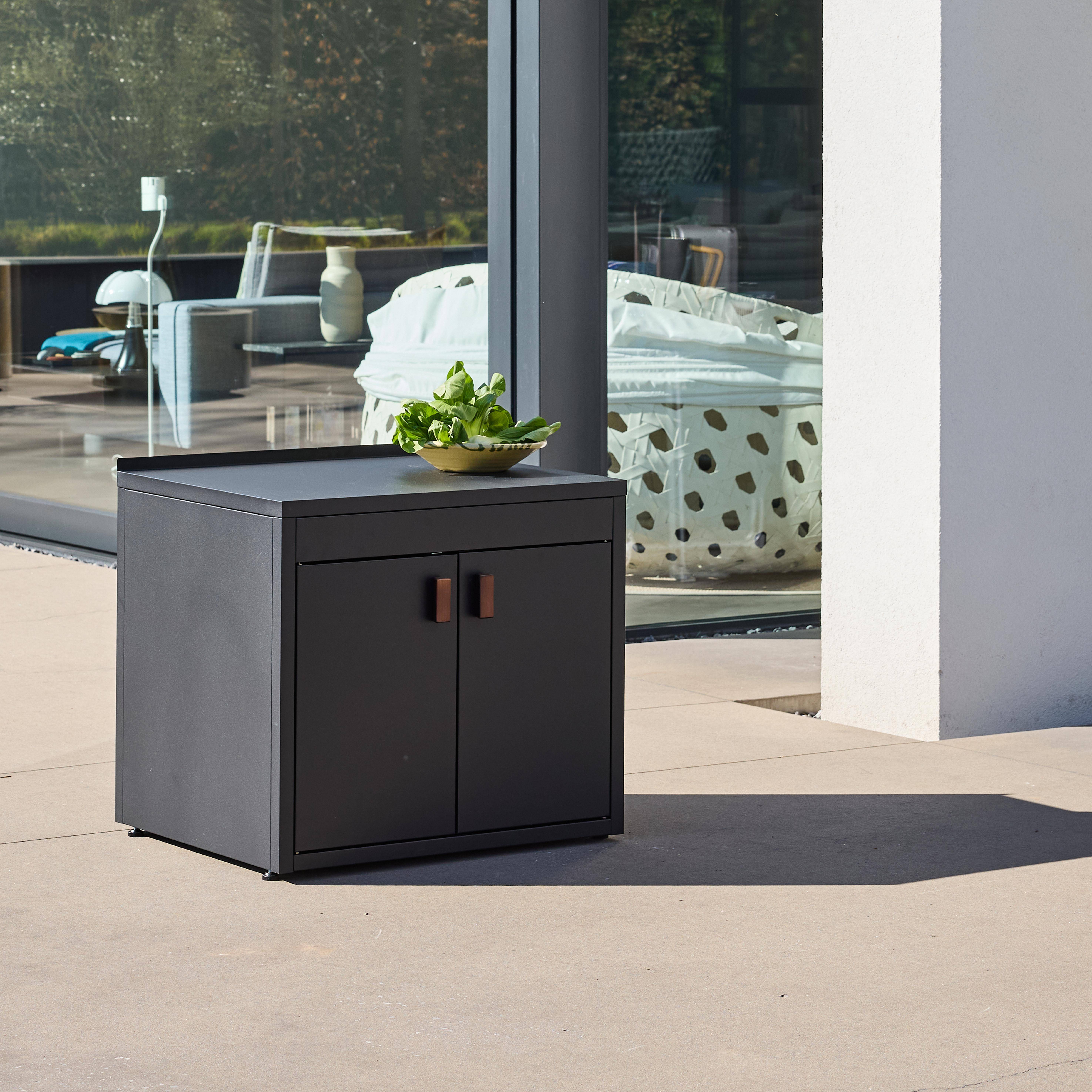 Zewnętrzna kuchnia stalowa 2 drzwi dł.75,5cm czarna - Thira,sweeek,Photo2