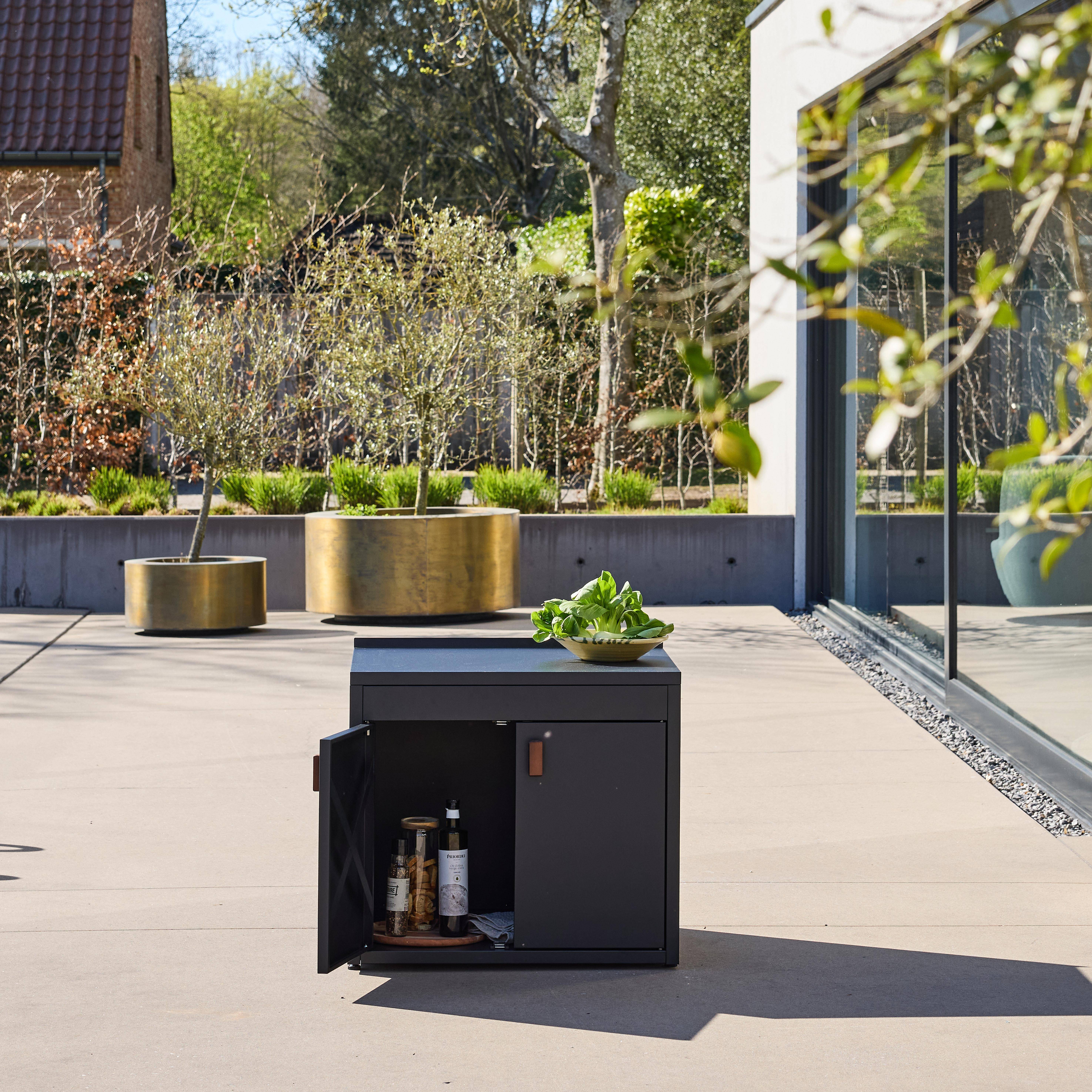 Zewnętrzna kuchnia stalowa 2 drzwi dł.75,5cm czarna - Thira,sweeek,Photo3