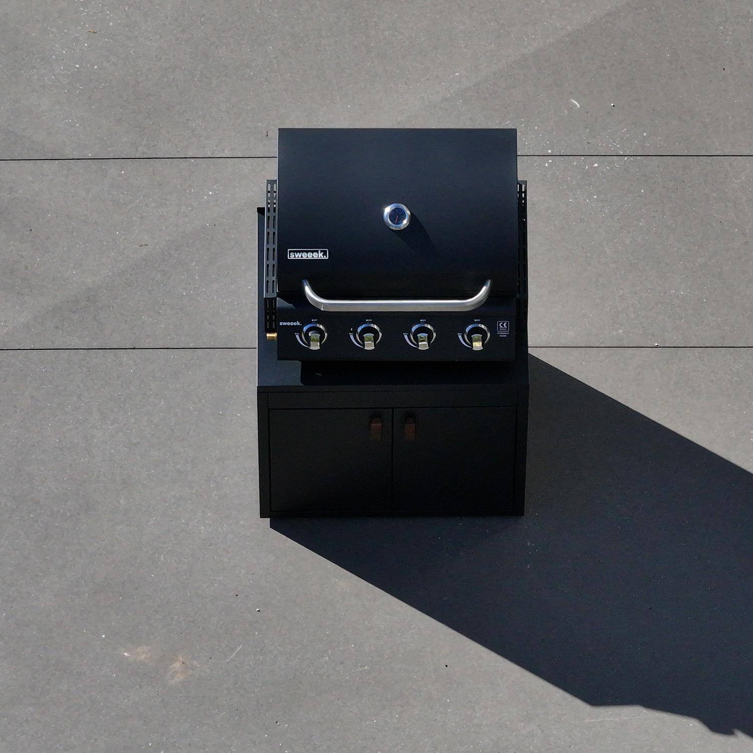 Cozinha externa de aço 2 portas, 75,5cm Preto - 75x60x70.5 cm Photo9