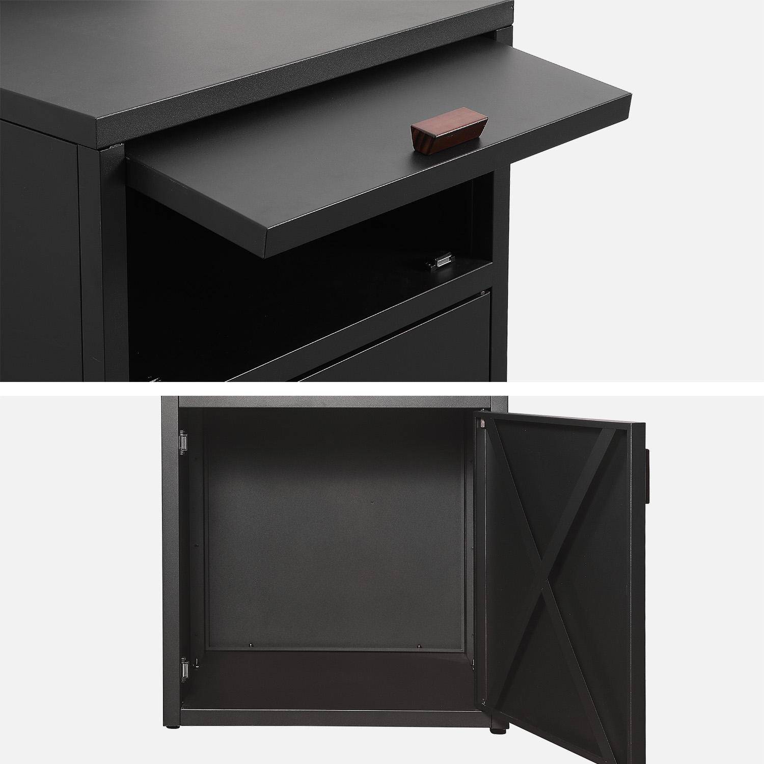 Cucina esterna in acciaio 2 porte L60cm Nero - 60x60x90 cm Photo4