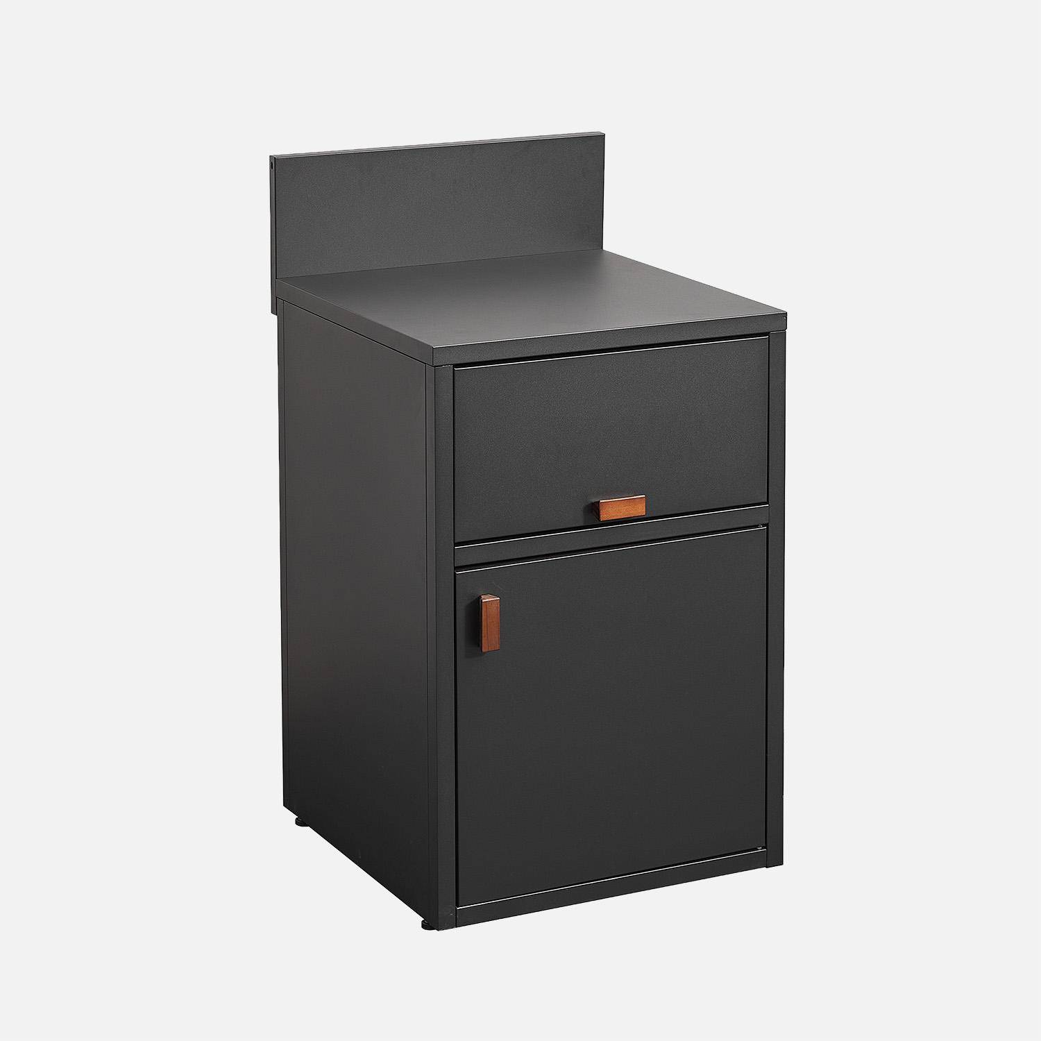 Cucina esterna in acciaio 2 porte L60cm Nero - 60x60x90 cm Photo2