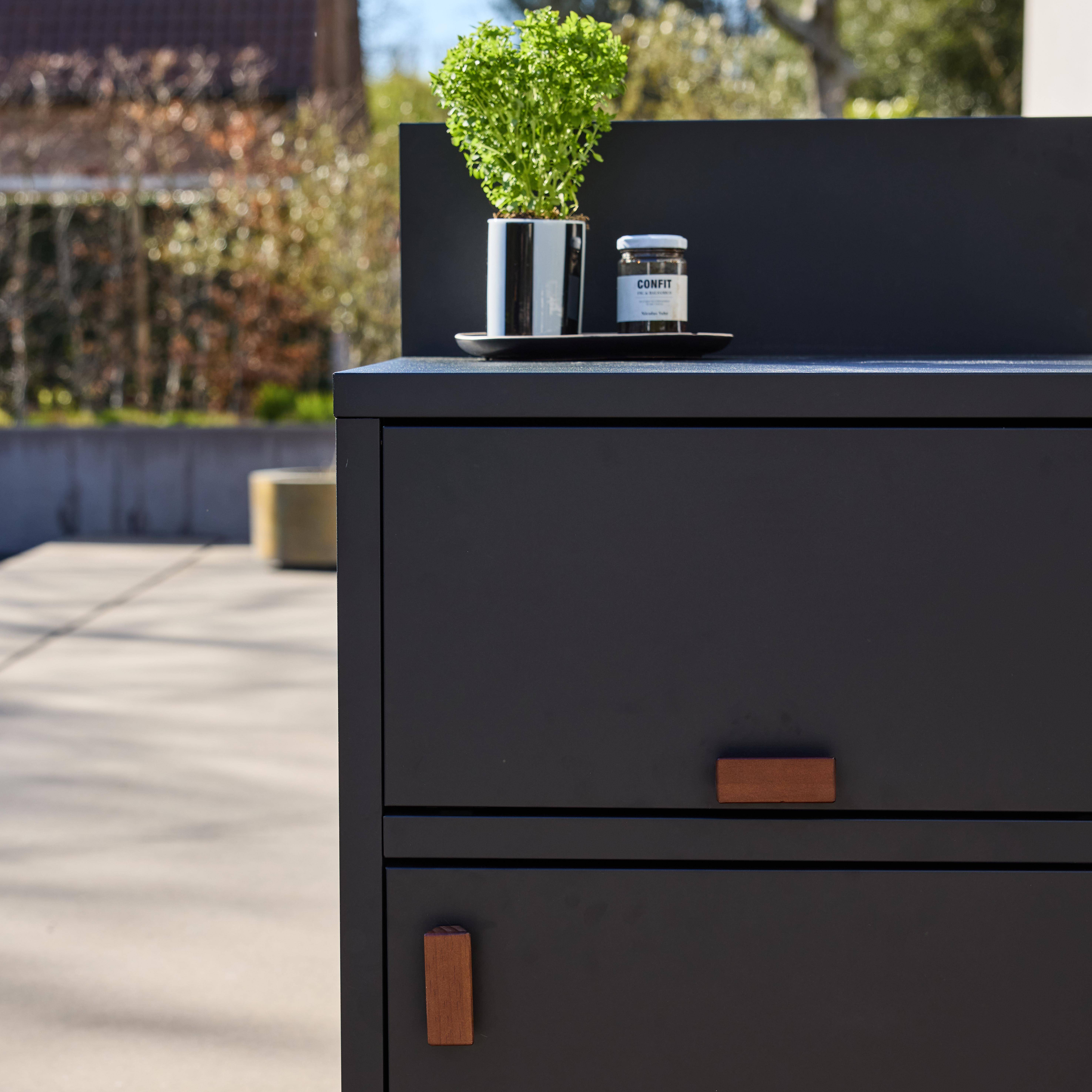 Zewnętrzna kuchnia stalowa 2 drzwi dł.60cm czarna - Thira,sweeek,Photo3