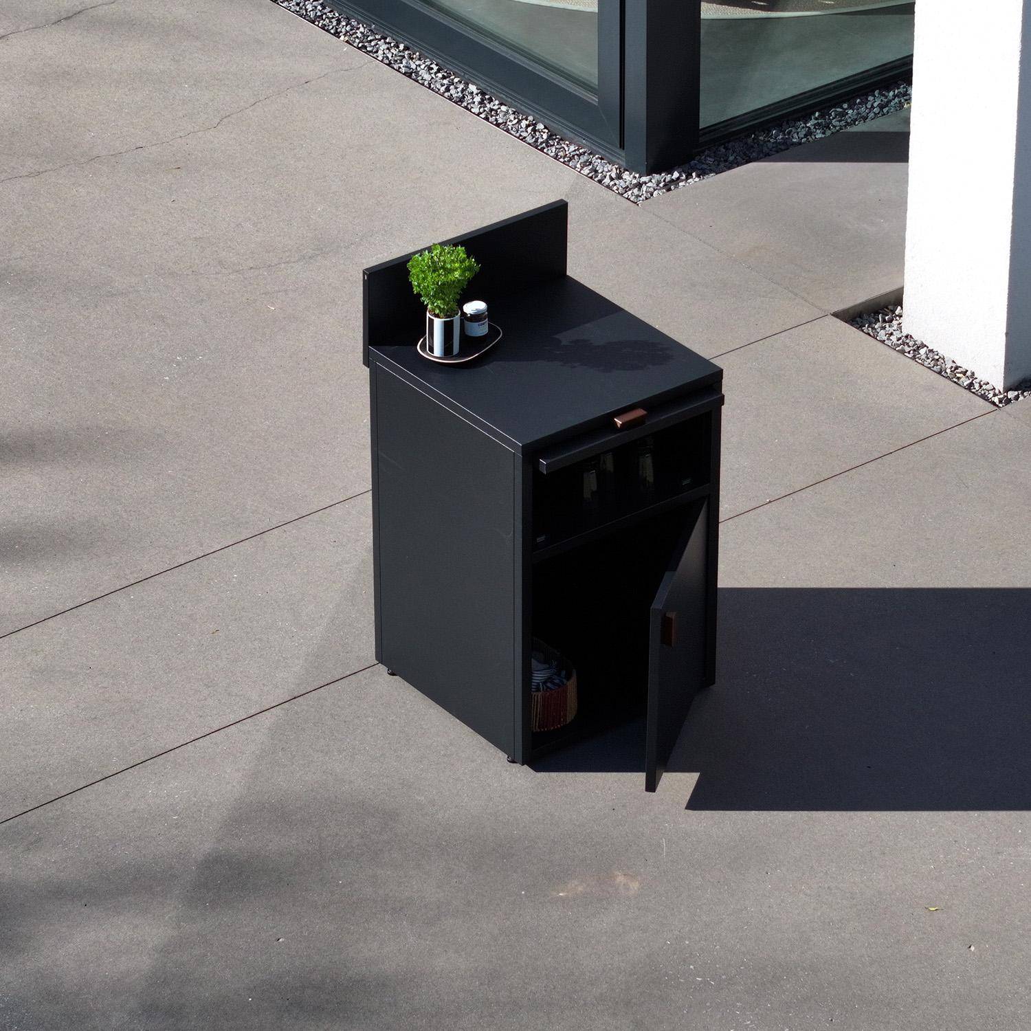 Cozinha externa de aço com 2 portas, 60cm Preto - 60x60x90 cm,sweeek,Photo2