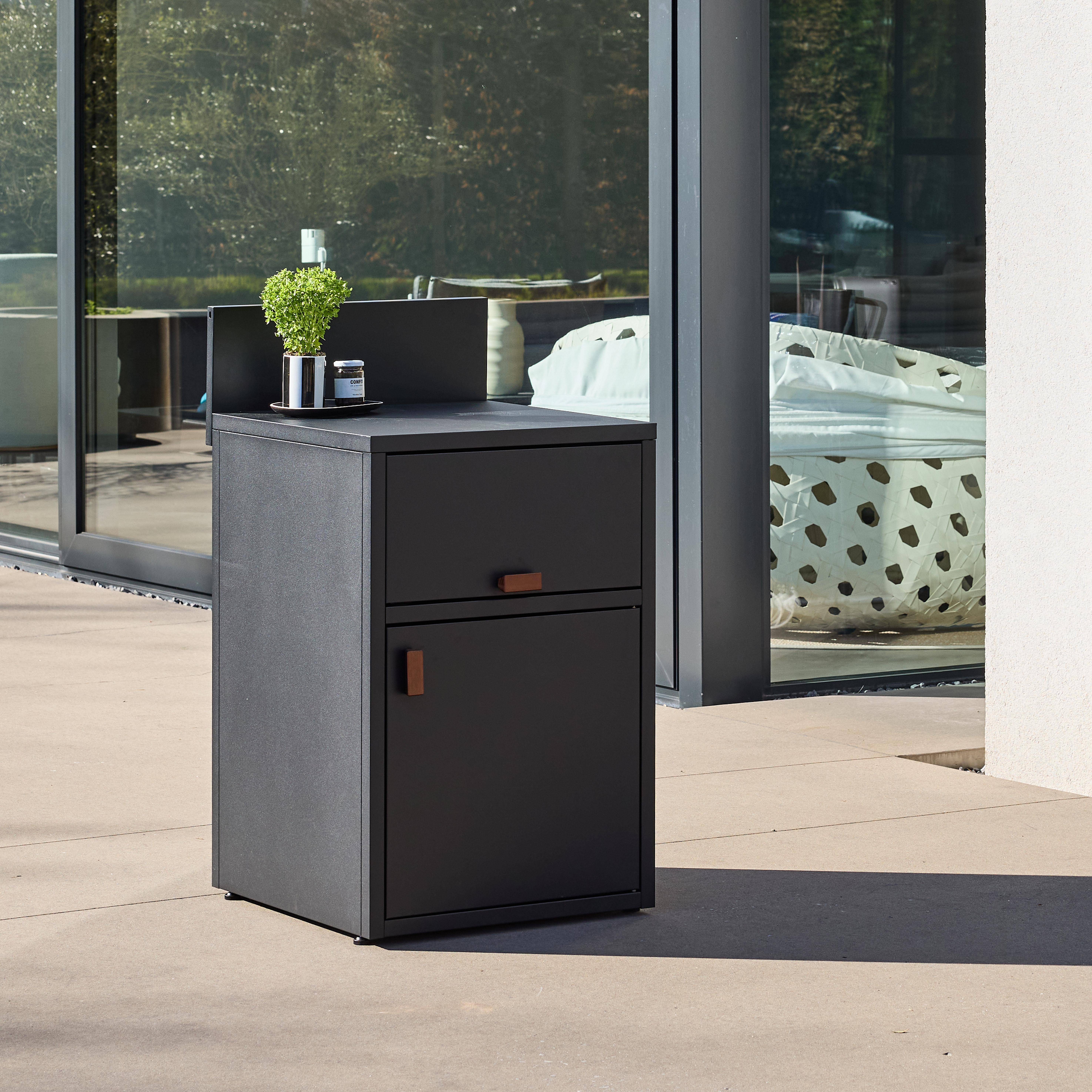 Zewnętrzna kuchnia stalowa 2 drzwi dł.60cm czarna - Thira Photo4