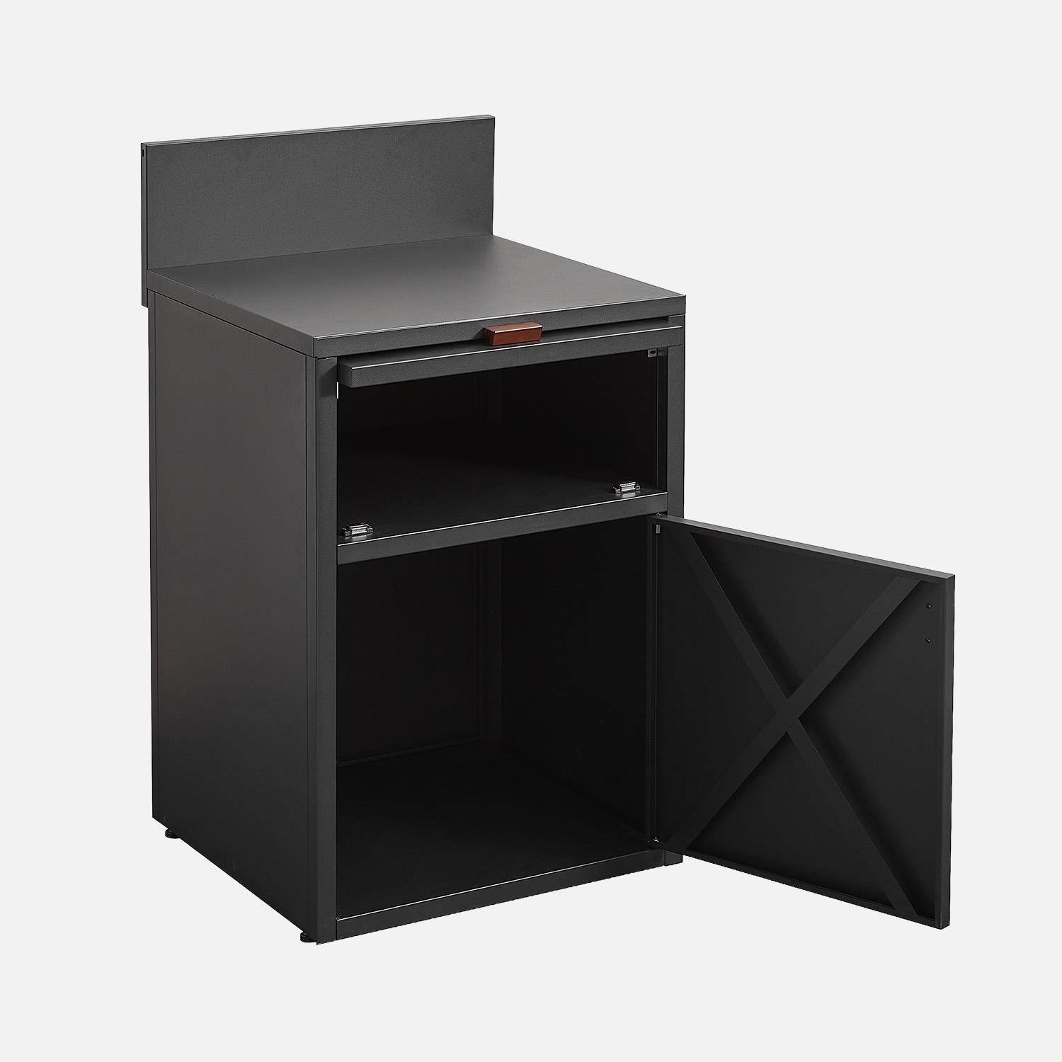 Cucina esterna in acciaio 2 porte L60cm Nero - 60x60x90 cm,sweeek,Photo3