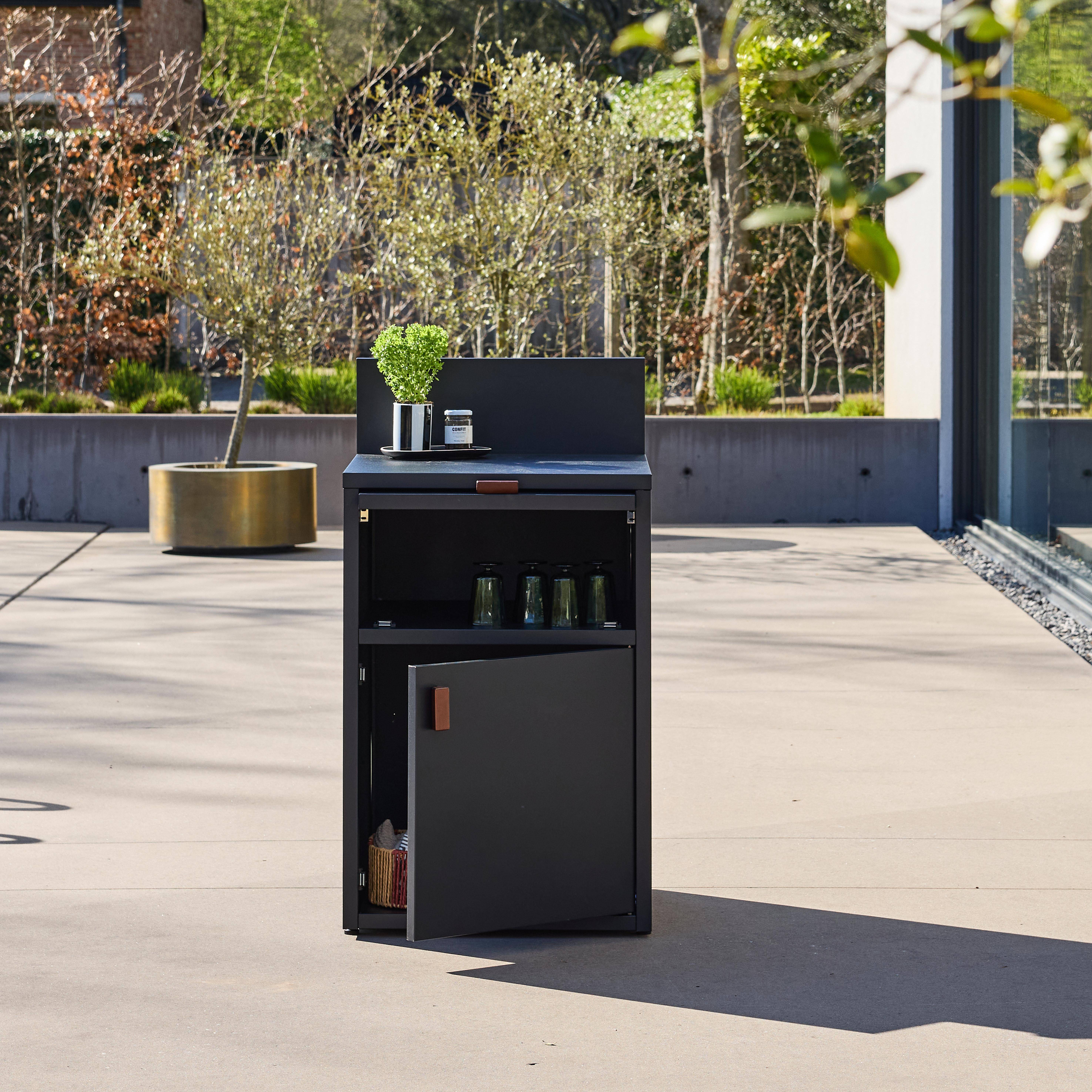 Zewnętrzna kuchnia stalowa 2 drzwi dł.60cm czarna - Thira Photo2