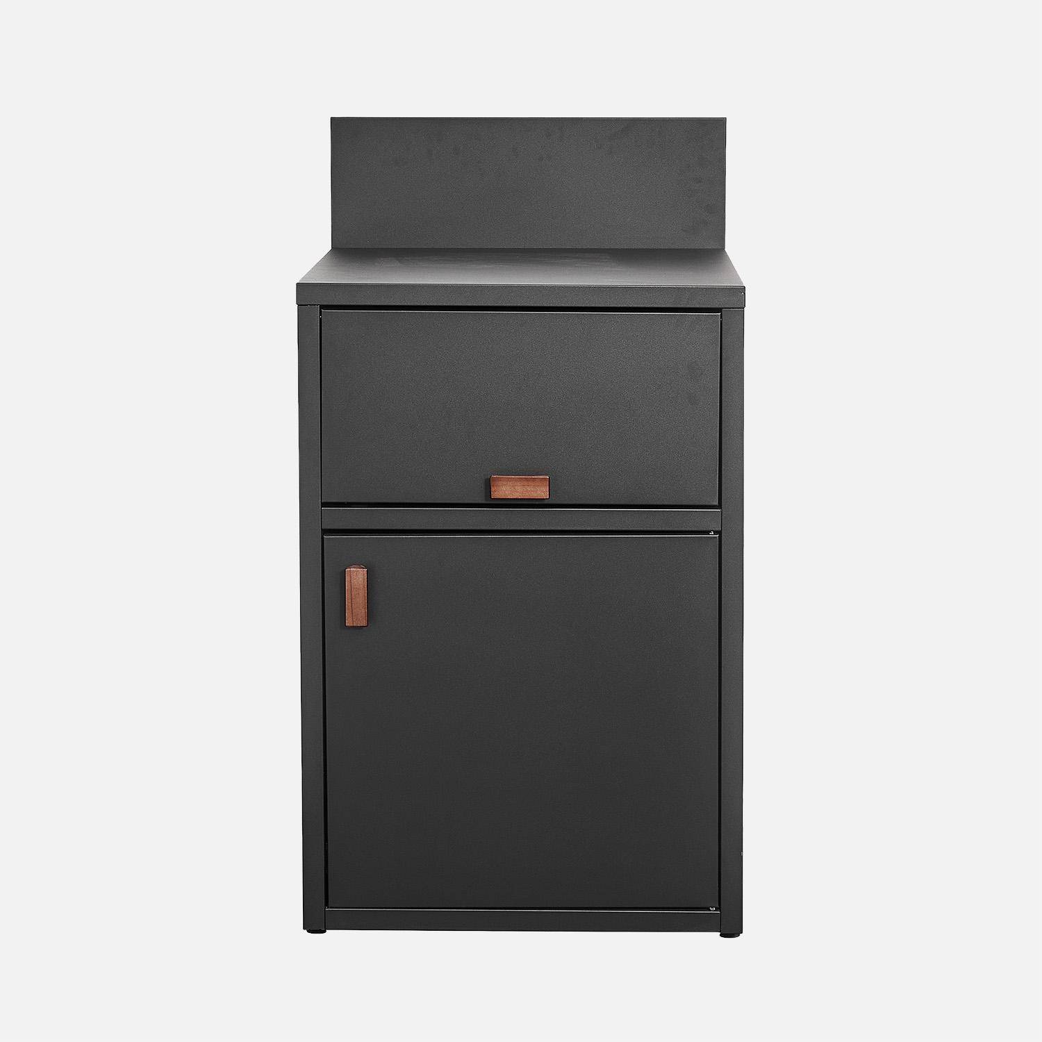 Cozinha externa de aço com 2 portas, 60cm Preto - 60x60x90 cm,sweeek,Photo6