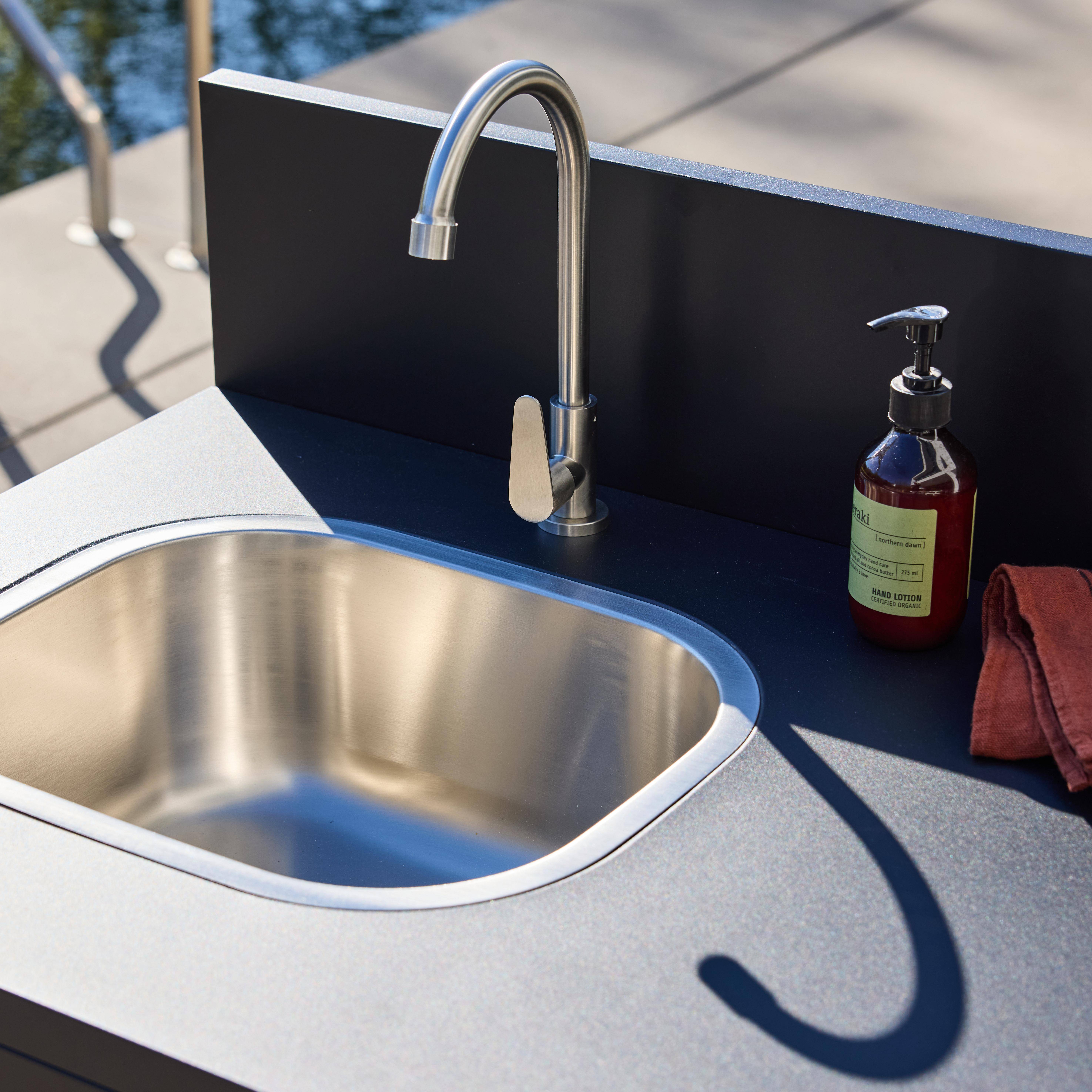 Zewnętrzna kuchnia stalowa ze zlewem 2 drzwi dł.80cm czarna - Thira,sweeek,Photo3