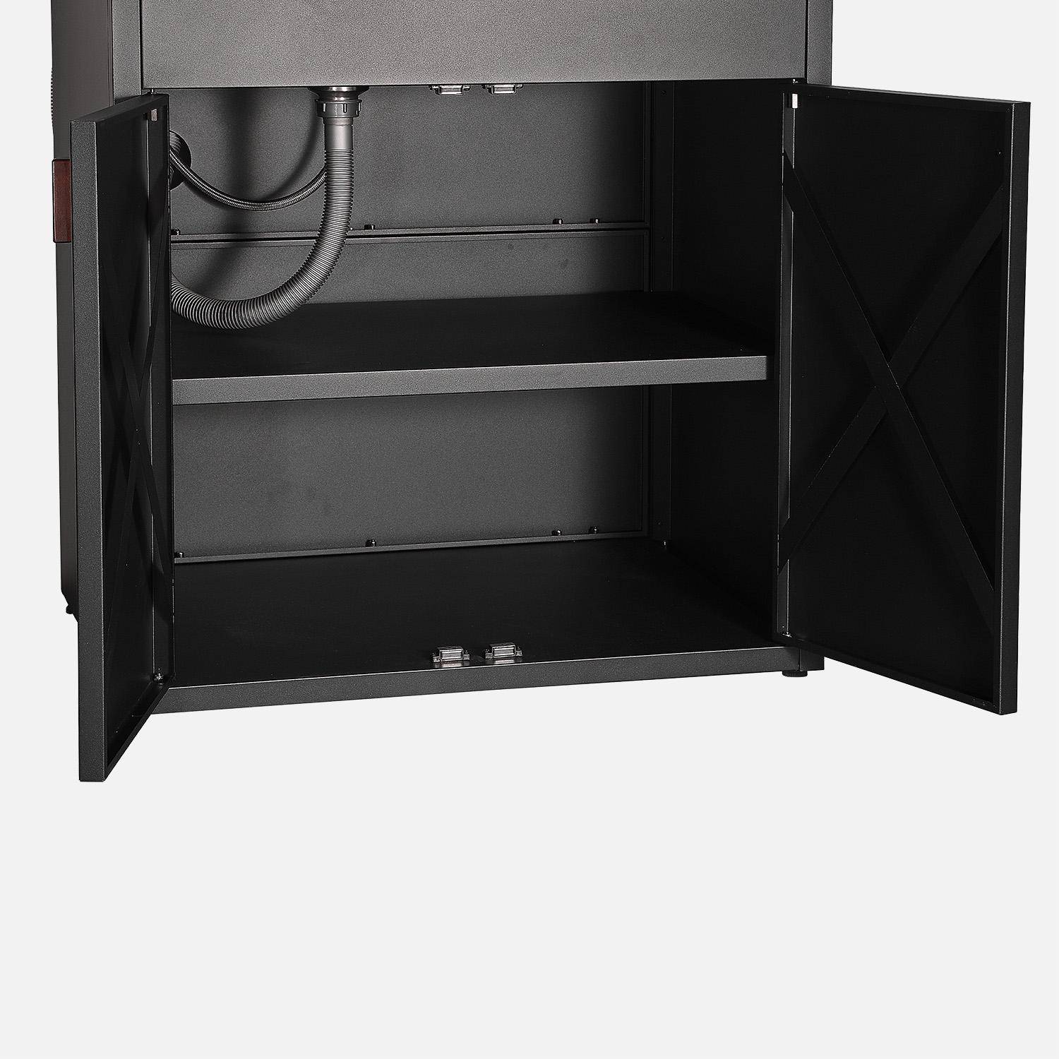 Cucina da esterno in acciaio con lavello e 2 ante, 80cm Nero - 80x60x90 cm,sweeek,Photo4