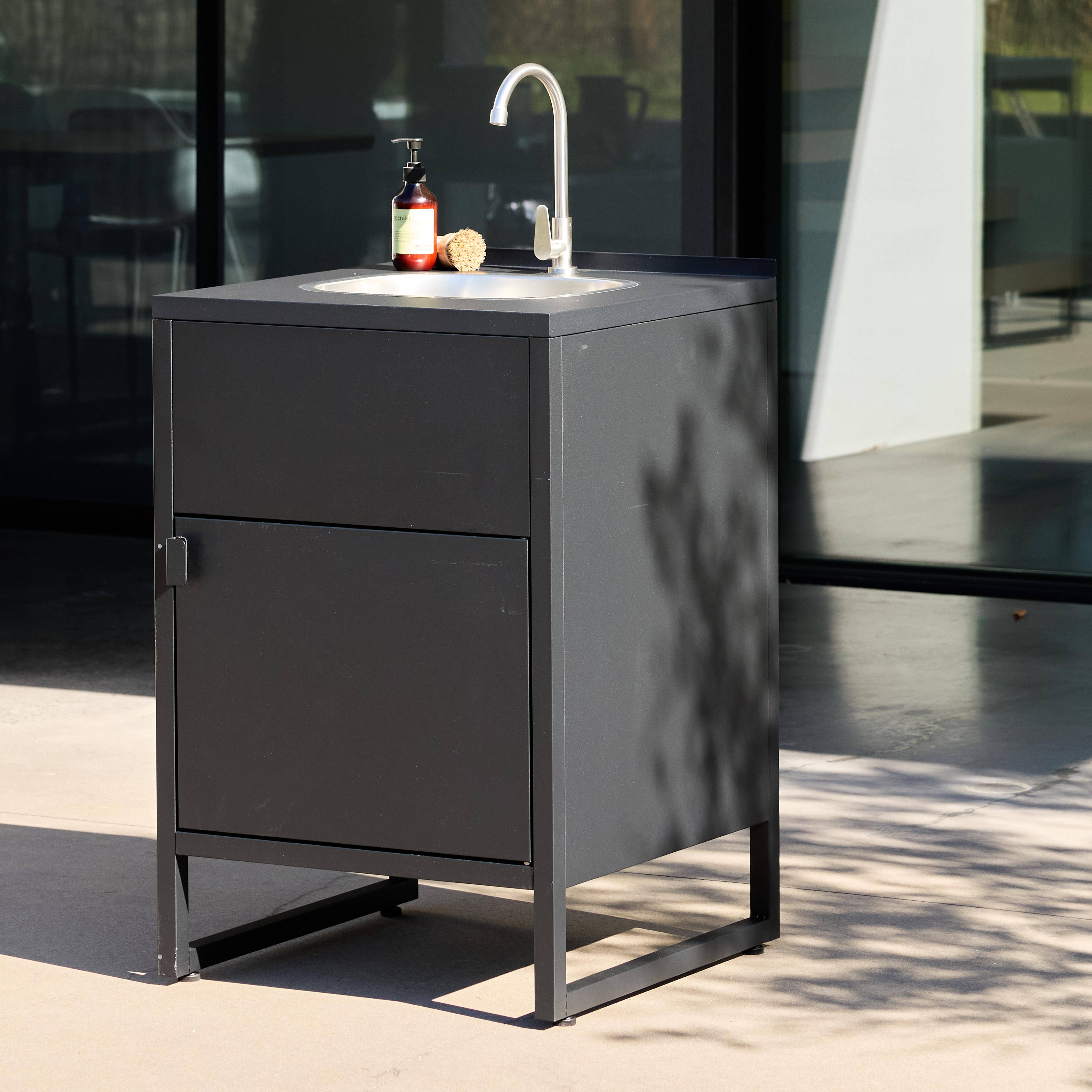 Outdoor kitchen steel sink and 1 door L60cm black - Kea Photo3