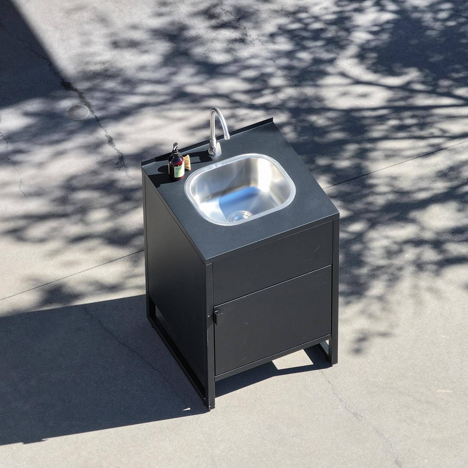 Cozinha externa aço pia e 1 porta, 60cm Preto - 80x60x90 cm,sweeek,Photo3