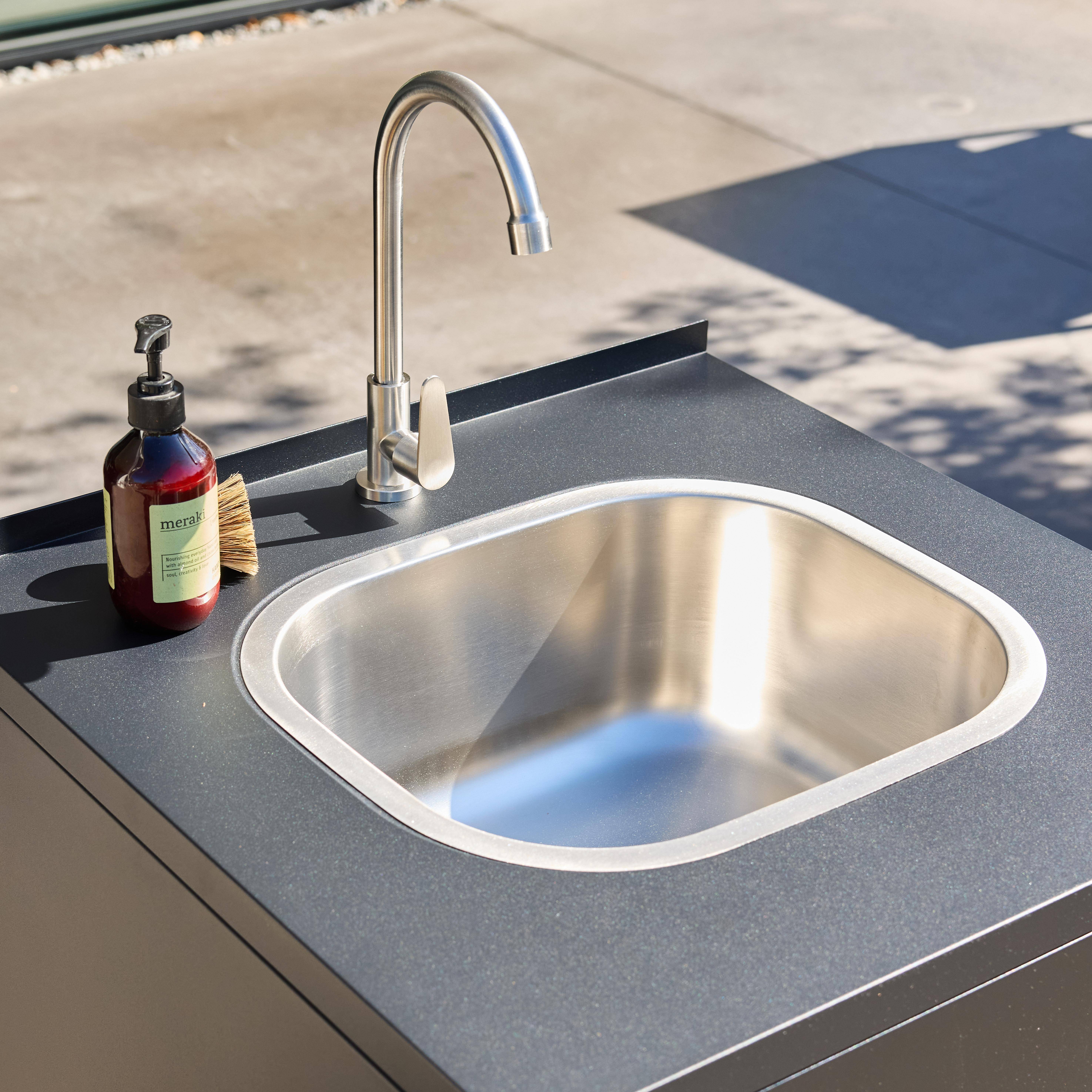 Outdoor kitchen steel sink and 1 door L60cm black - Kea Photo4