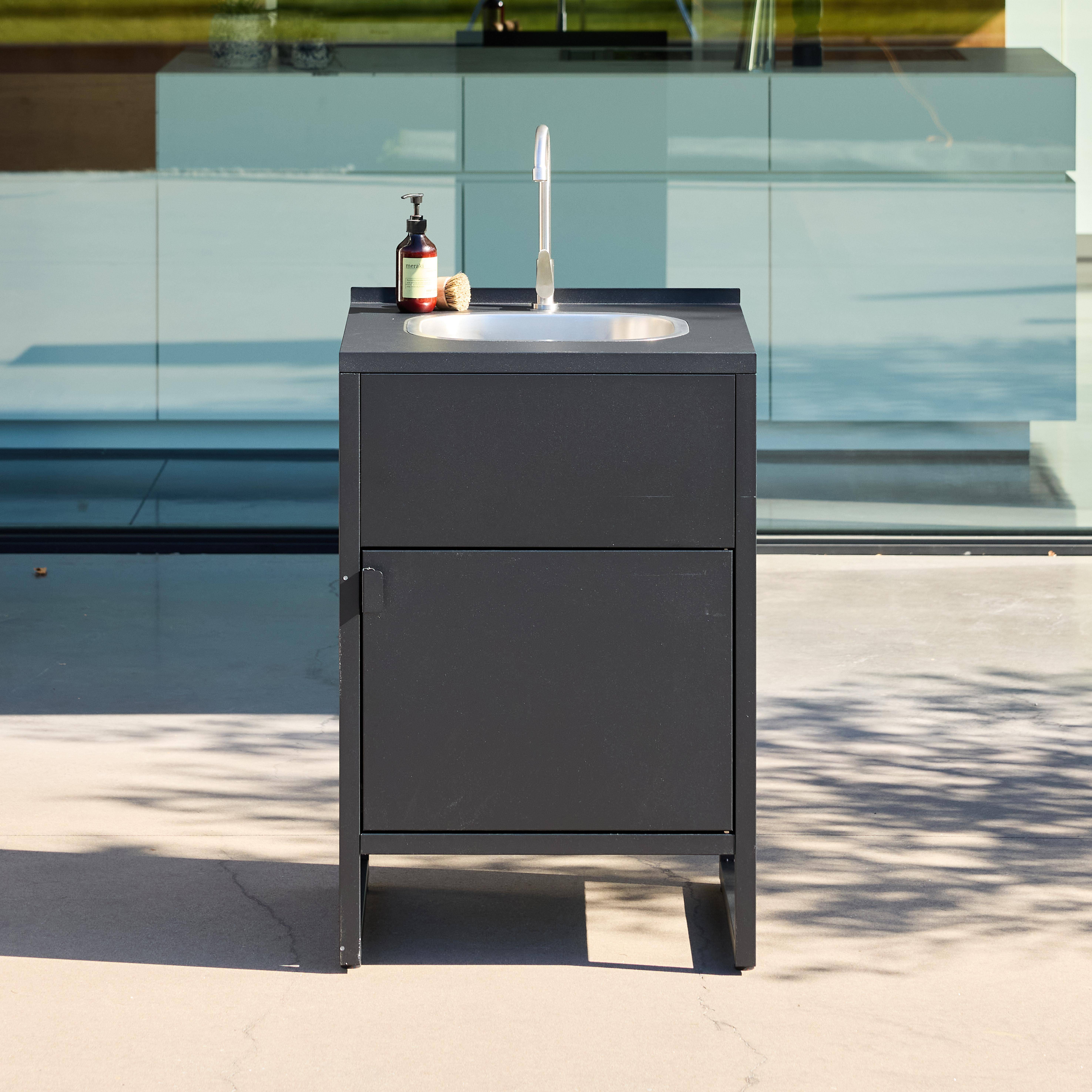 Outdoor kitchen steel sink and 1 door L60cm black - Kea,sweeek,Photo1