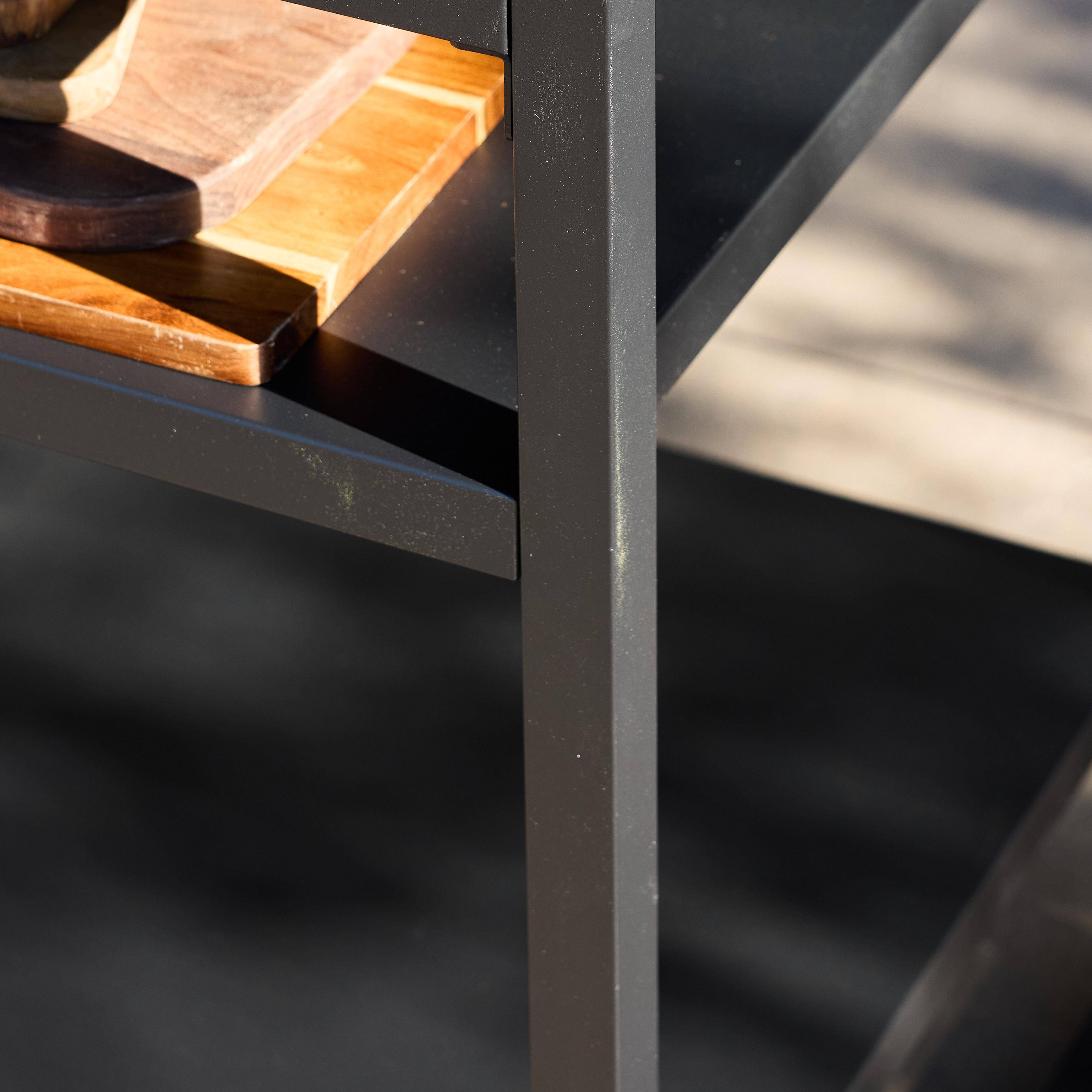 Zewnętrzna kuchnia stalowa 2 półki dł.80cm czarna - Kea Photo3