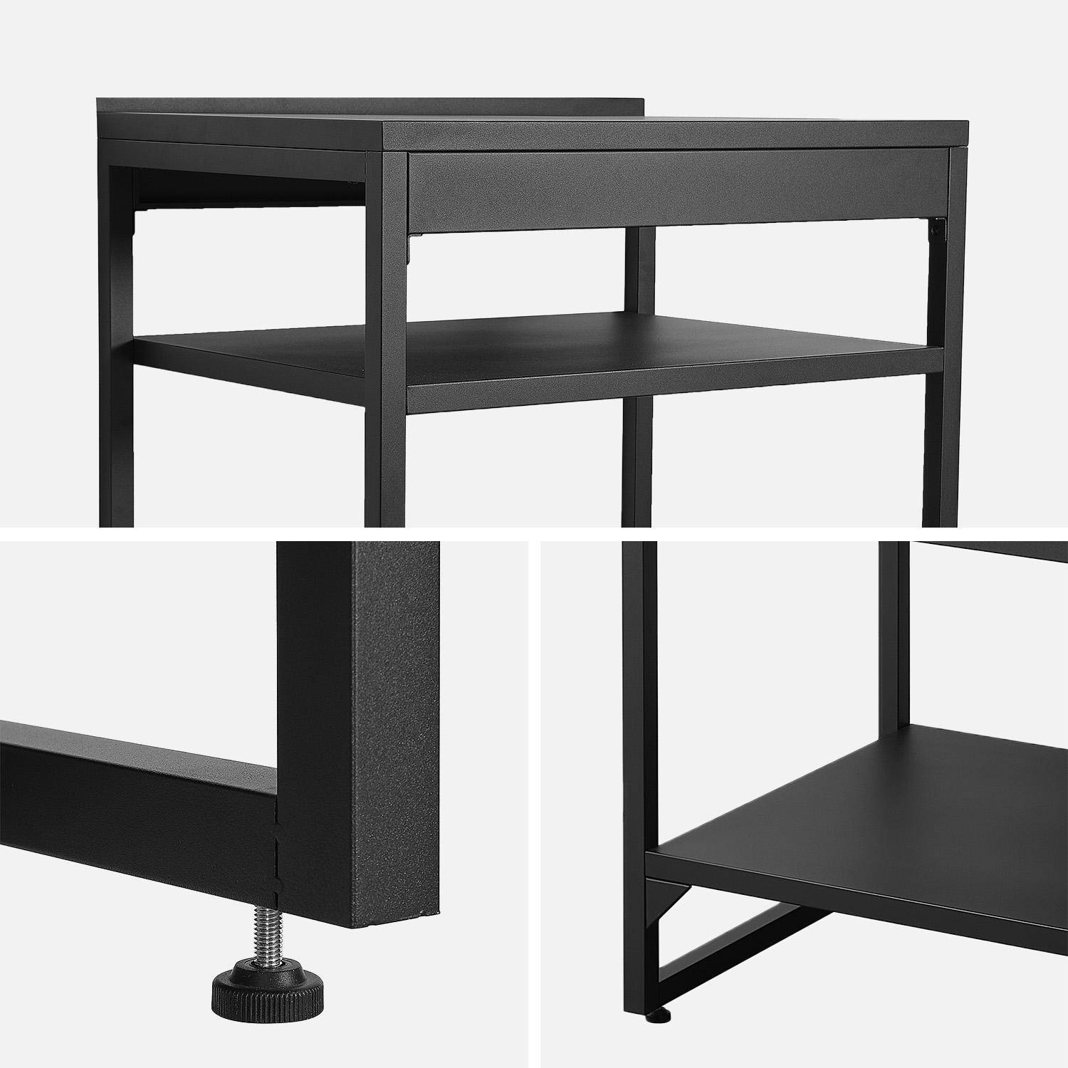 Cucina esterna in acciaio 2 ripiani L80cm Nero - 80x60x90 cm,sweeek,Photo3