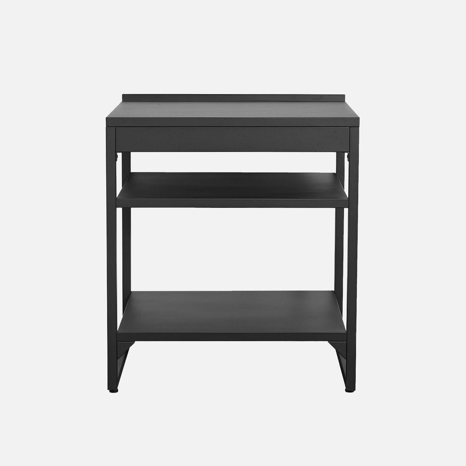 Cucina esterna in acciaio 2 ripiani L80cm Nero - 80x60x90 cm,sweeek,Photo2