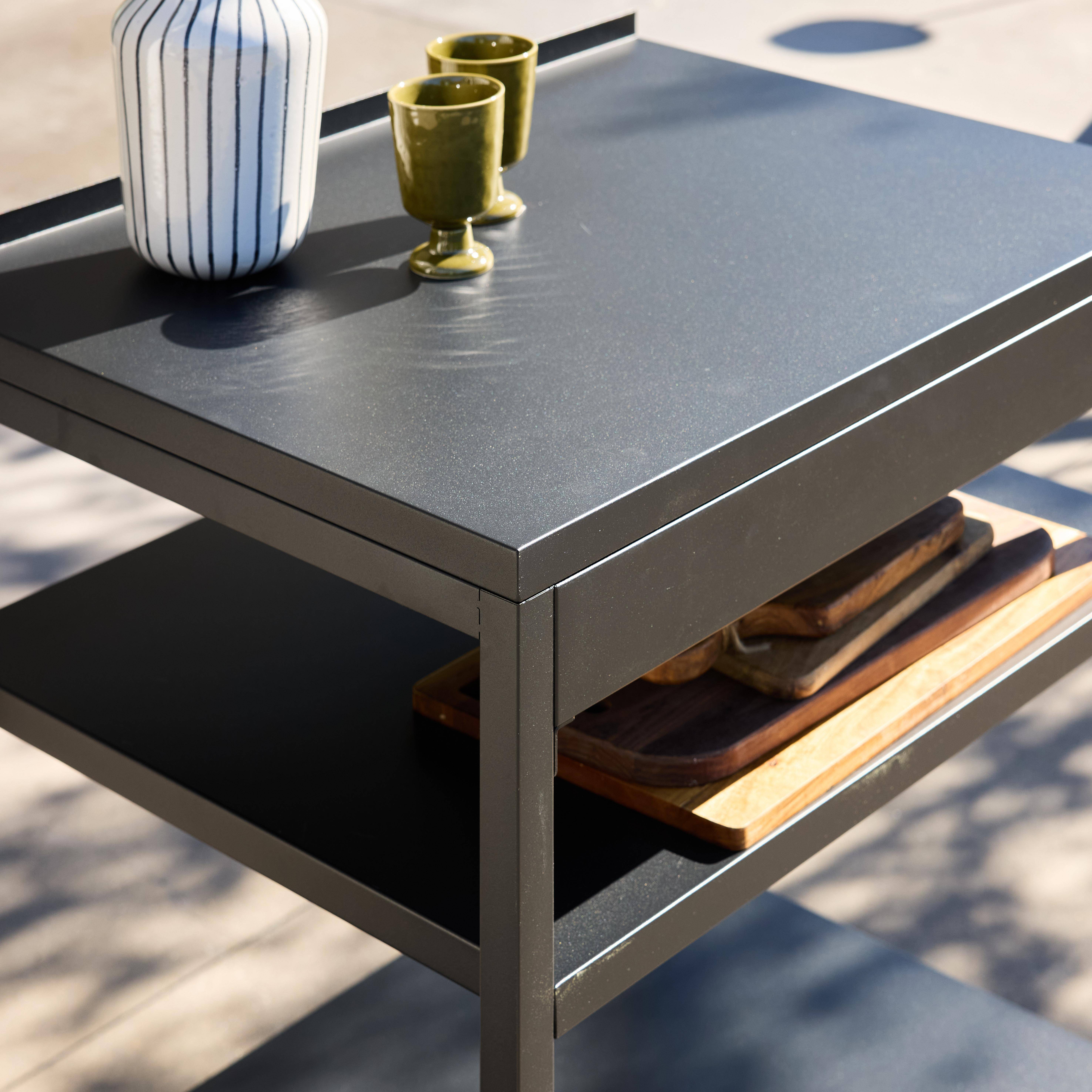 Zewnętrzna kuchnia stalowa 2 półki dł.80cm czarna - Kea Photo4