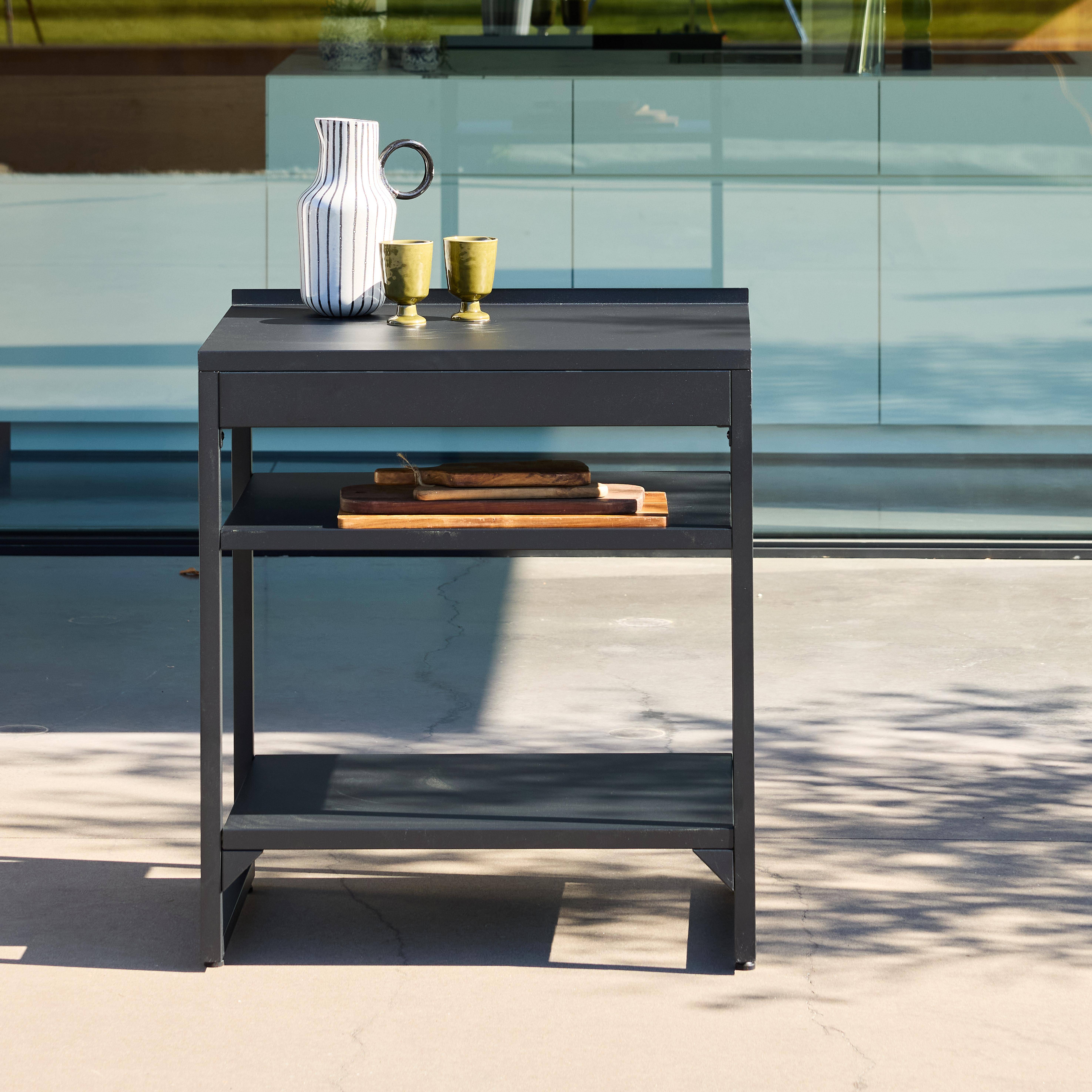 Zewnętrzna kuchnia stalowa 2 półki dł.80cm czarna - Kea,sweeek,Photo1