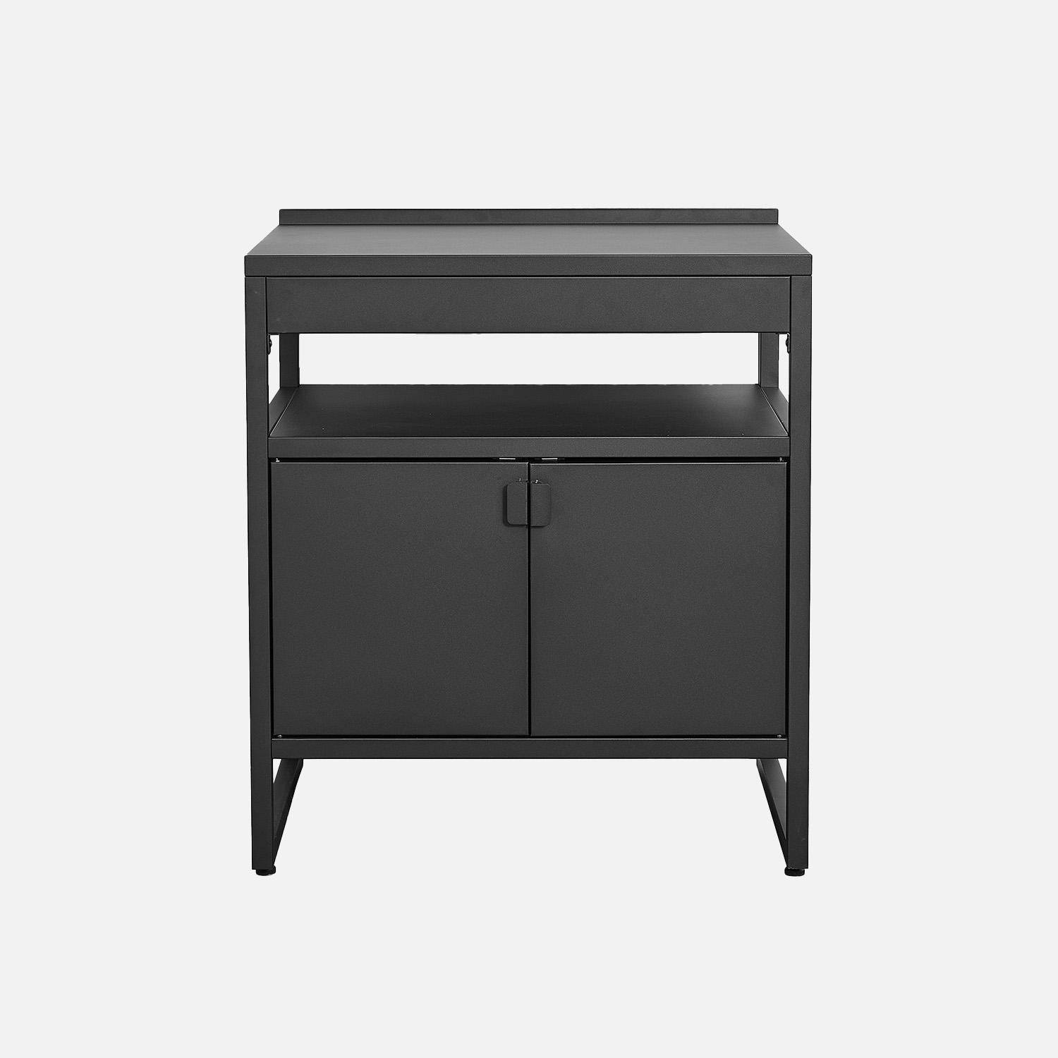 Cucina esterna in acciaio con 2 ante, 80cm Nero - 80x60x90 cm,sweeek,Photo4