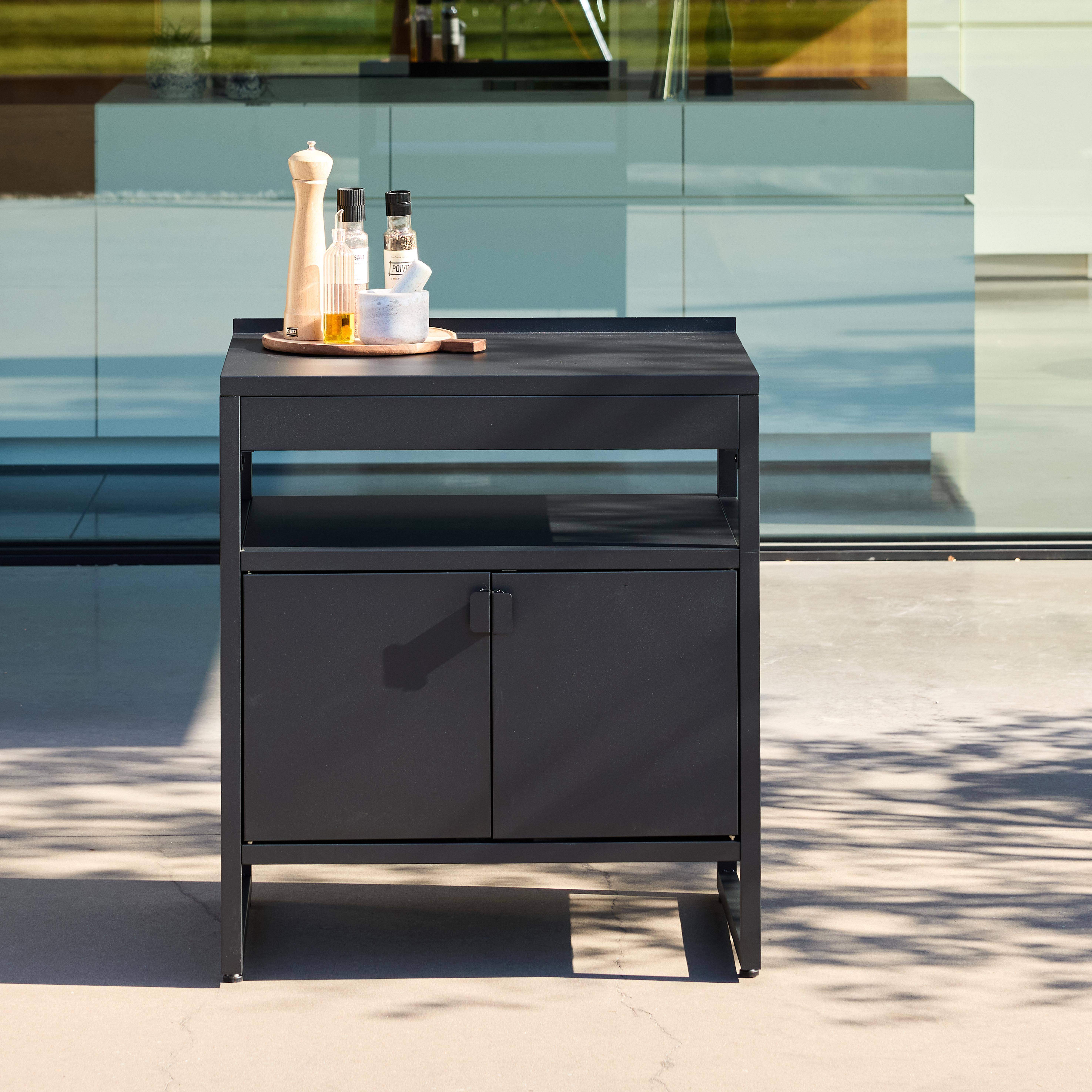 Kuchnia zewnętrzna stalowa 2 drzwi dł. 80cm czarna - Kea Photo1