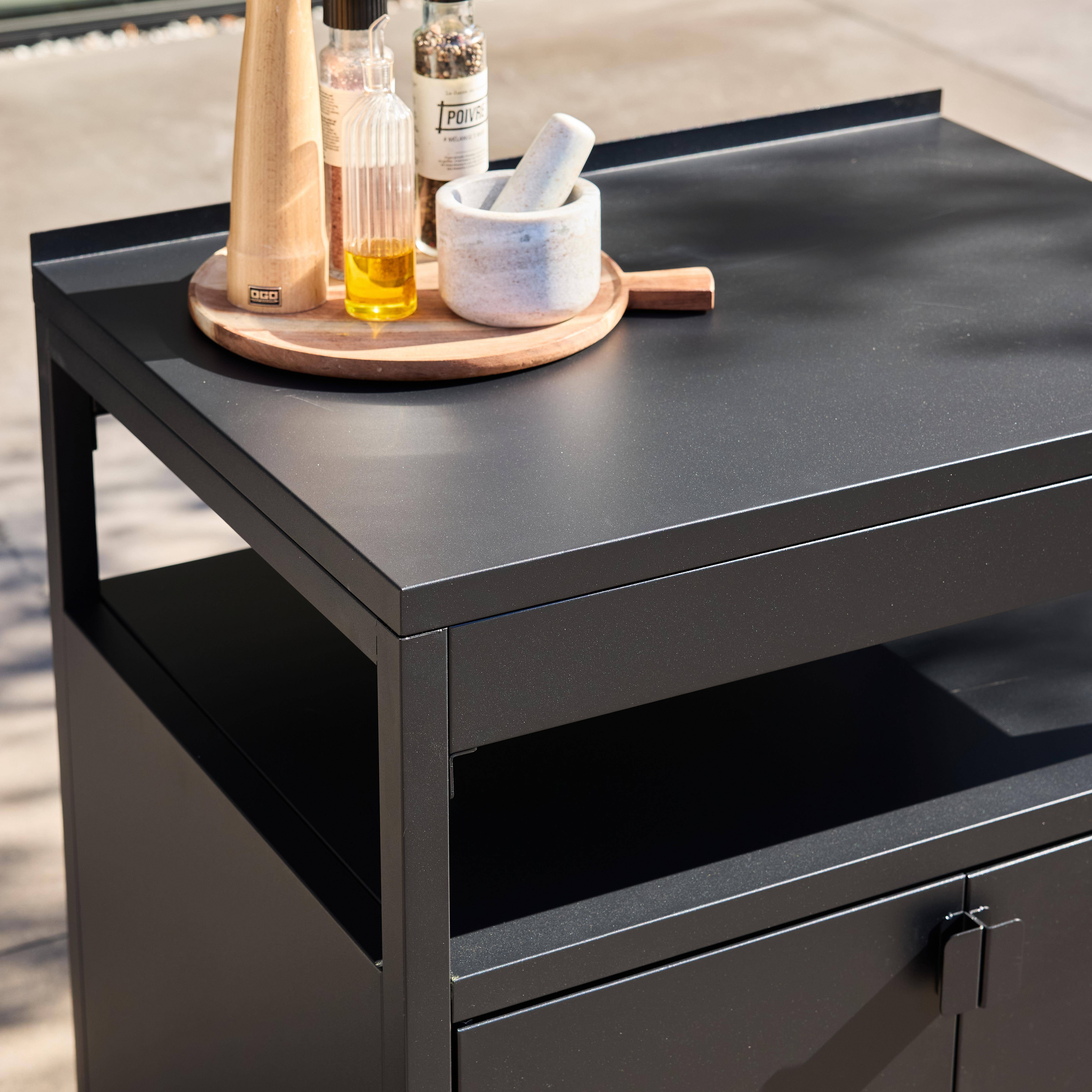 Kuchnia zewnętrzna stalowa 2 drzwi dł. 80cm czarna - Kea Photo6