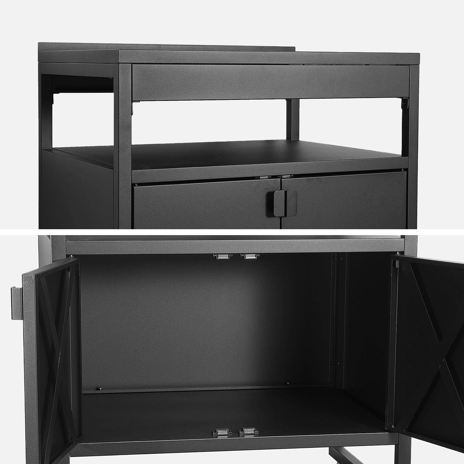 Cucina esterna in acciaio con 2 ante, 80cm Nero - 80x60x90 cm,sweeek,Photo3