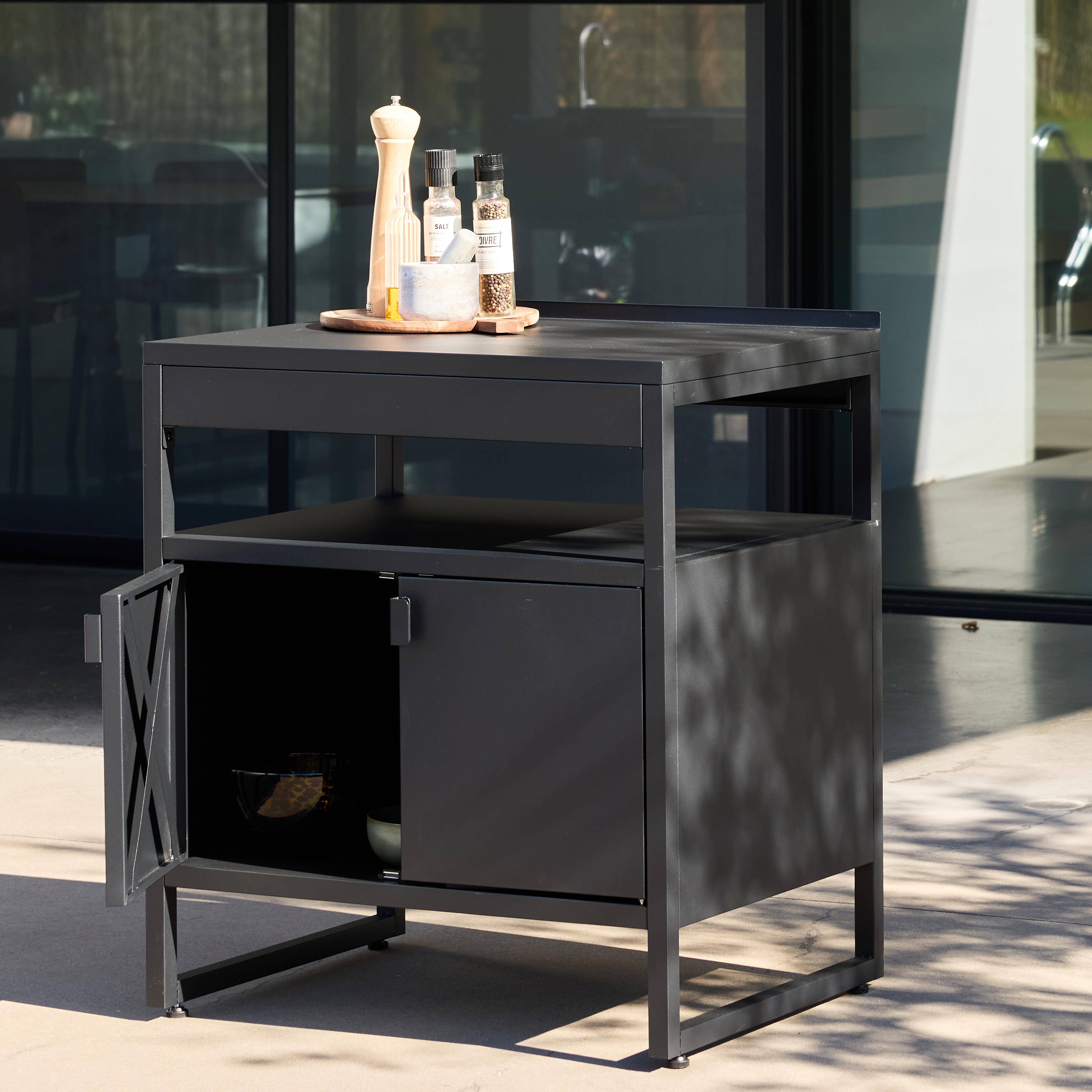 Kuchnia zewnętrzna stalowa 2 drzwi dł. 80cm czarna - Kea,sweeek,Photo3