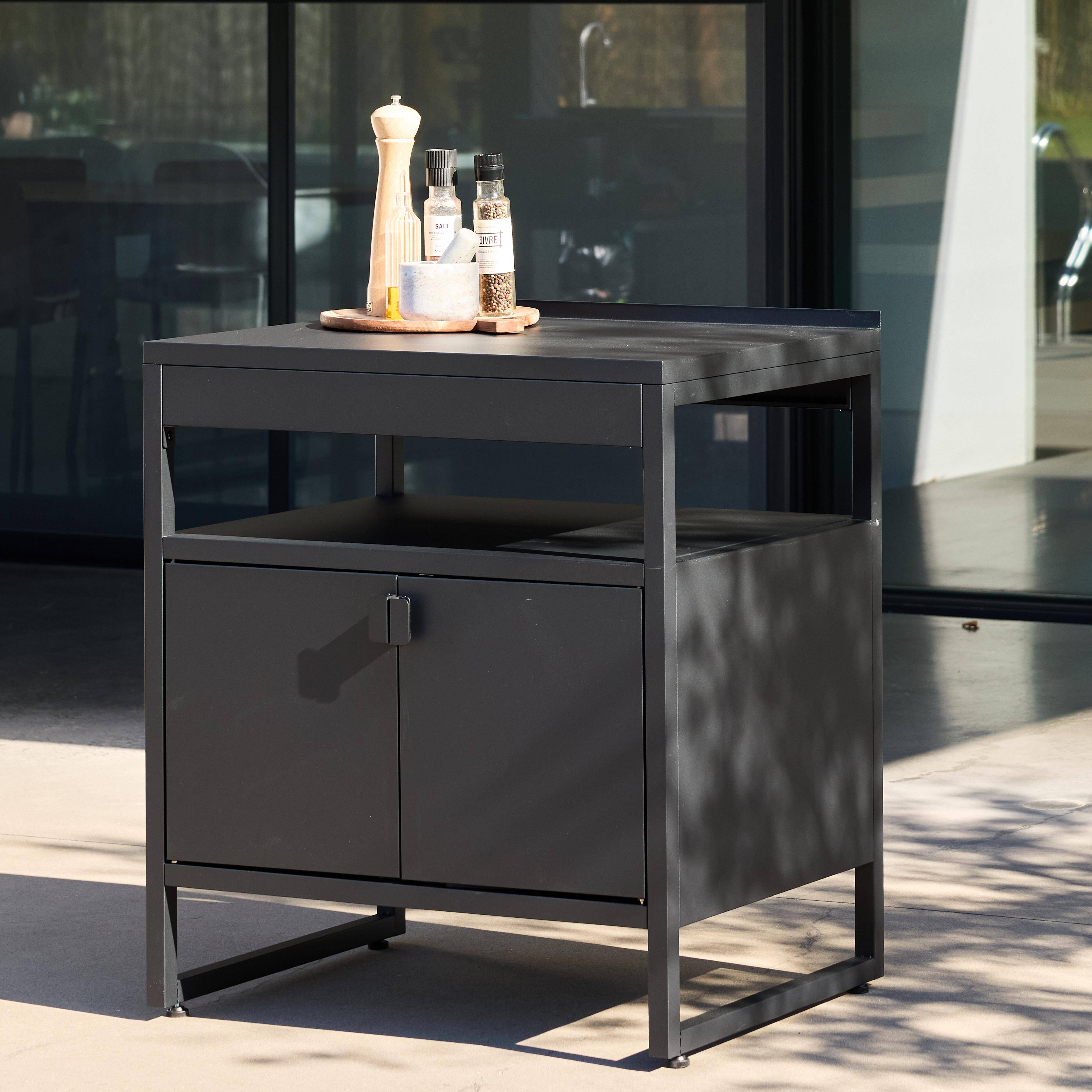 Kuchnia zewnętrzna stalowa 2 drzwi dł. 80cm czarna - Kea Photo4