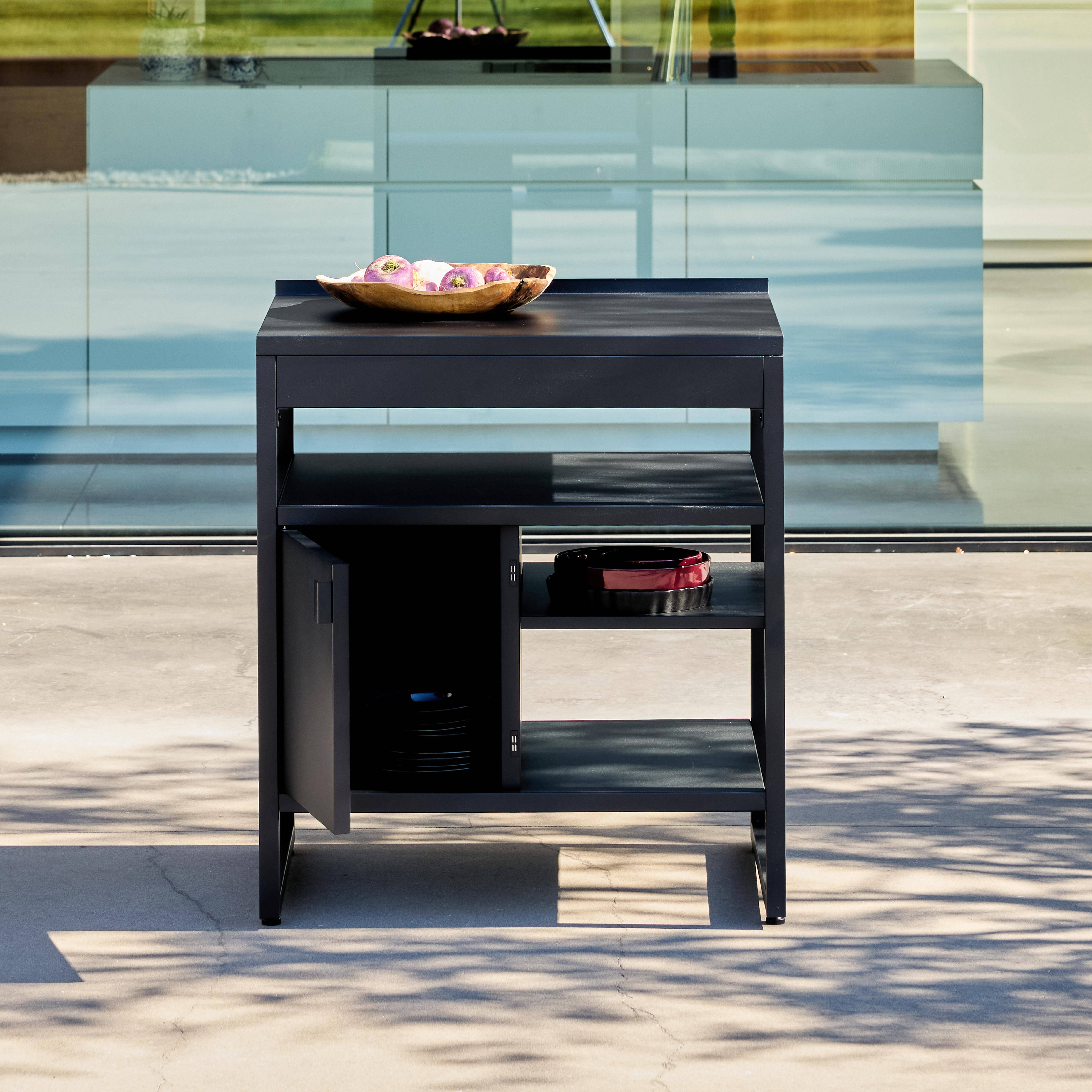 Kuchnia zewnętrzna ze stali, 1 drzwi, 3 półki, dł. 80 cm czarna - Kea,sweeek,Photo2