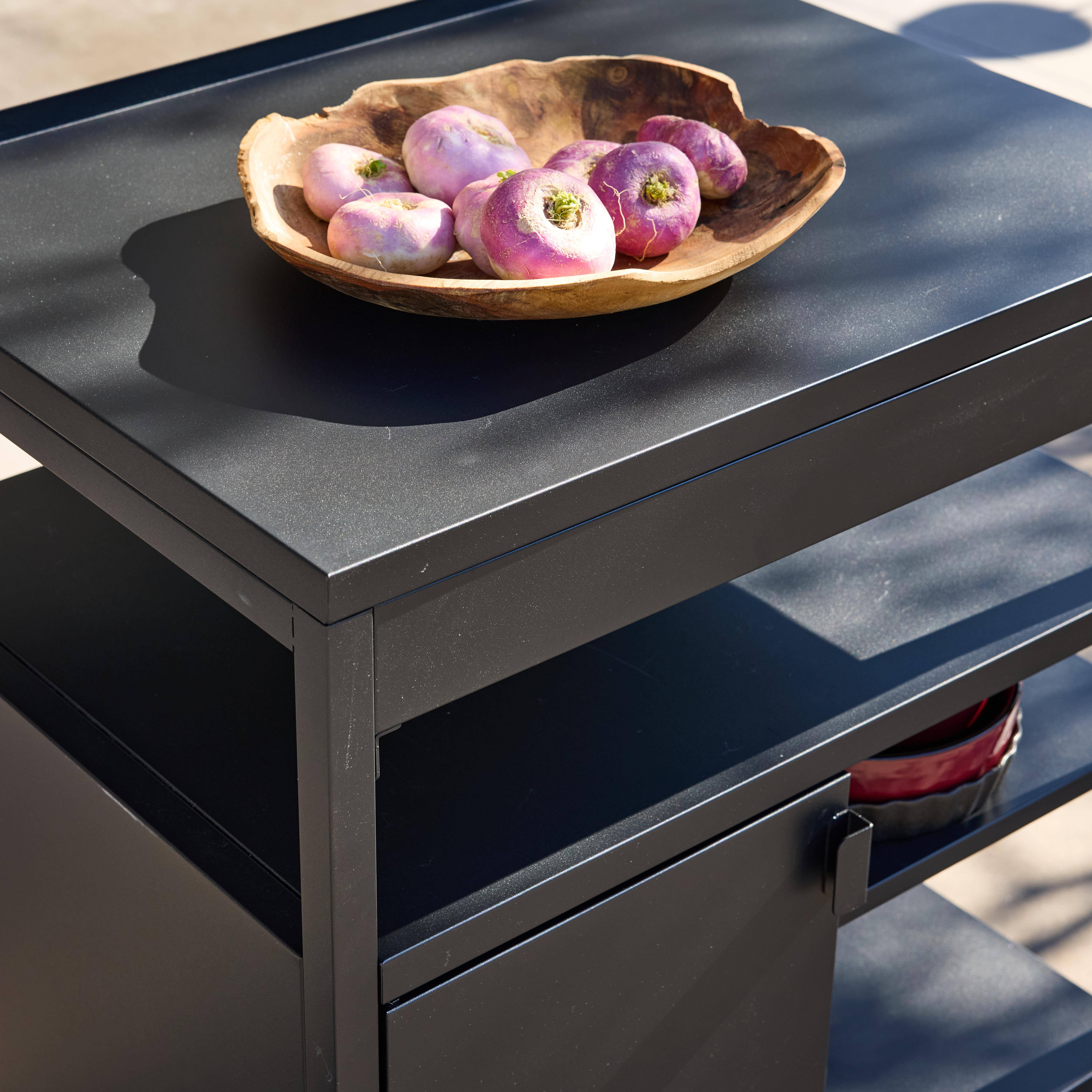 Cozinha externa de aço 1 porta 3 prateleiras, 80cm Preto - 80x60x90 cm,sweeek,Photo7