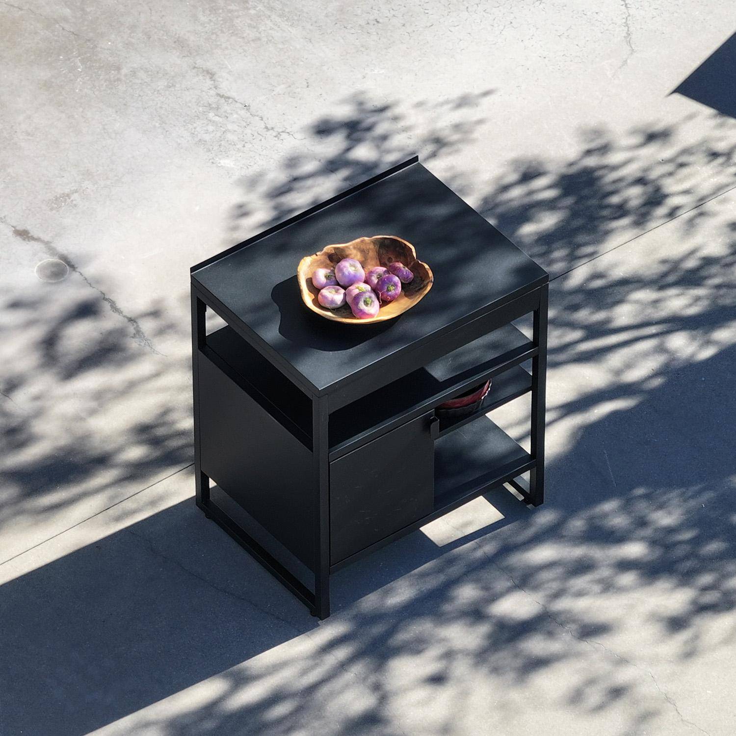 Cozinha externa de aço 1 porta 3 prateleiras, 80cm Preto - 80x60x90 cm Photo2