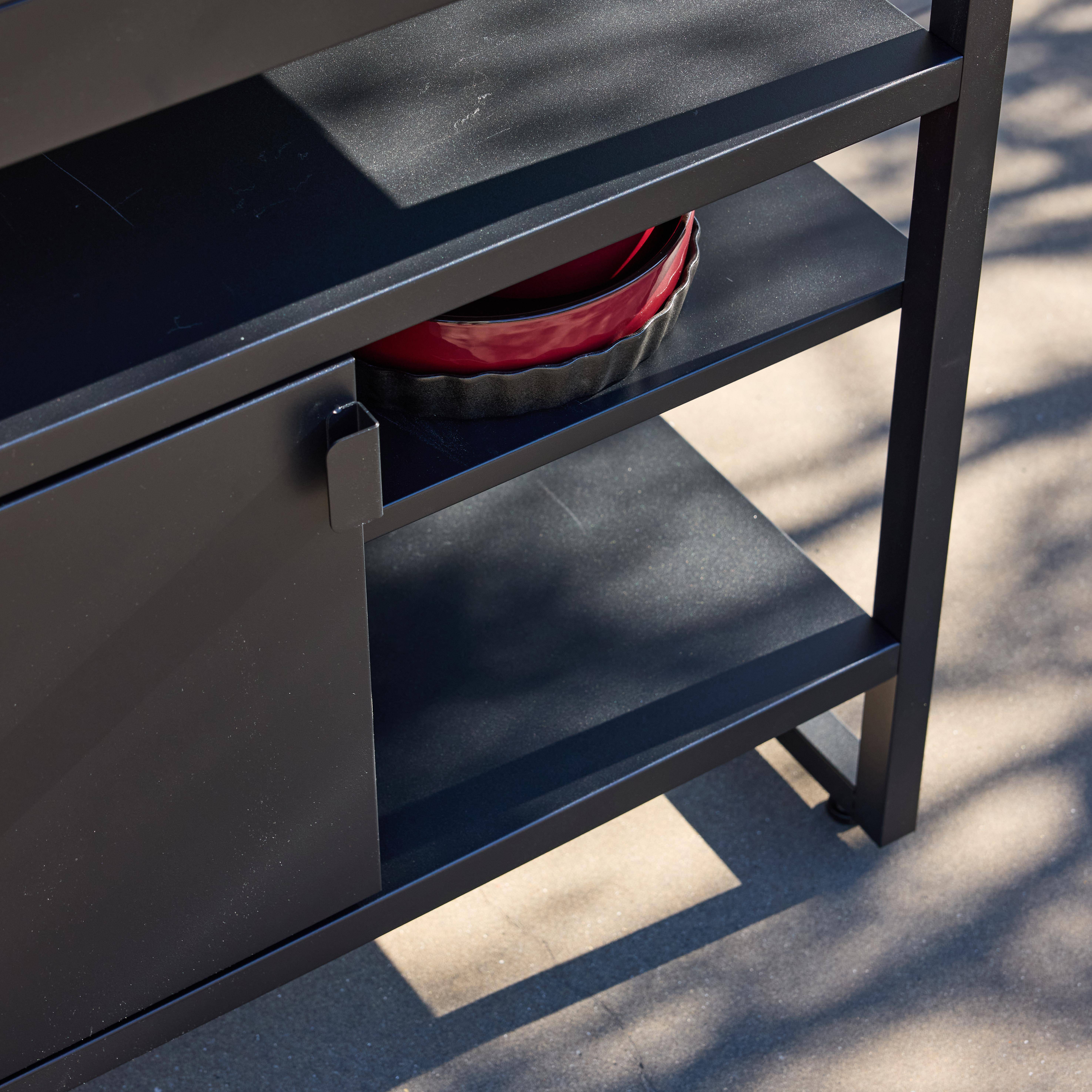 Kuchnia zewnętrzna ze stali, 1 drzwi, 3 półki, dł. 80 cm czarna - Kea Photo5