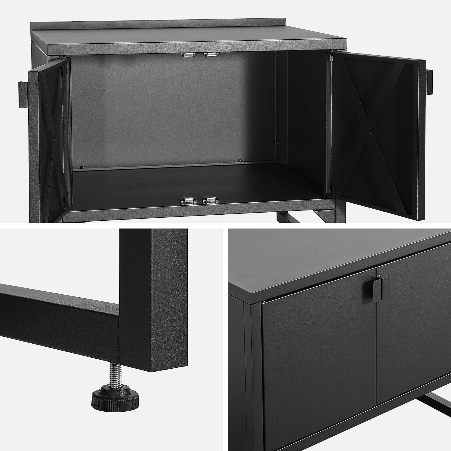 Cucina esterna in acciaio con 2 ante, 80cm Nero - 80x60x70 cm,sweeek,Photo5