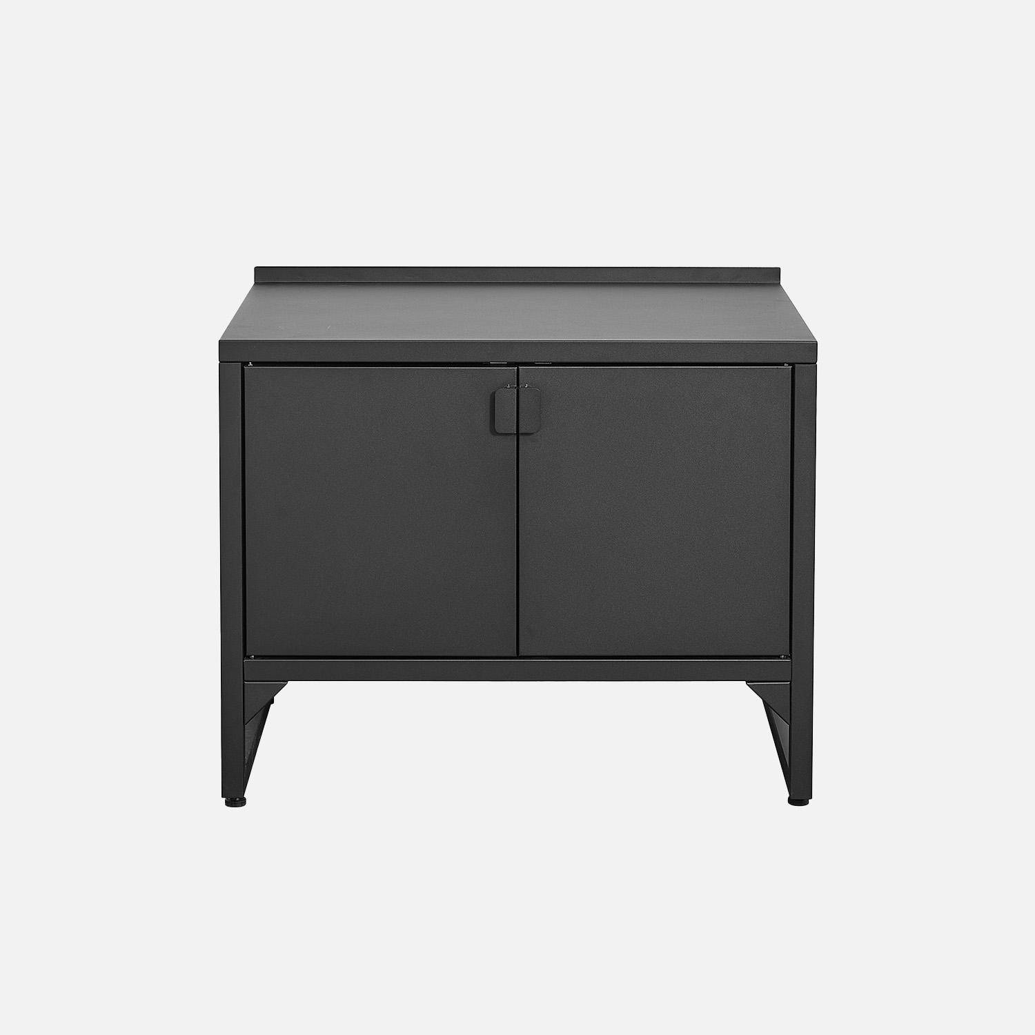 Cucina esterna in acciaio con 2 ante, 80cm Nero - 80x60x70 cm Photo2