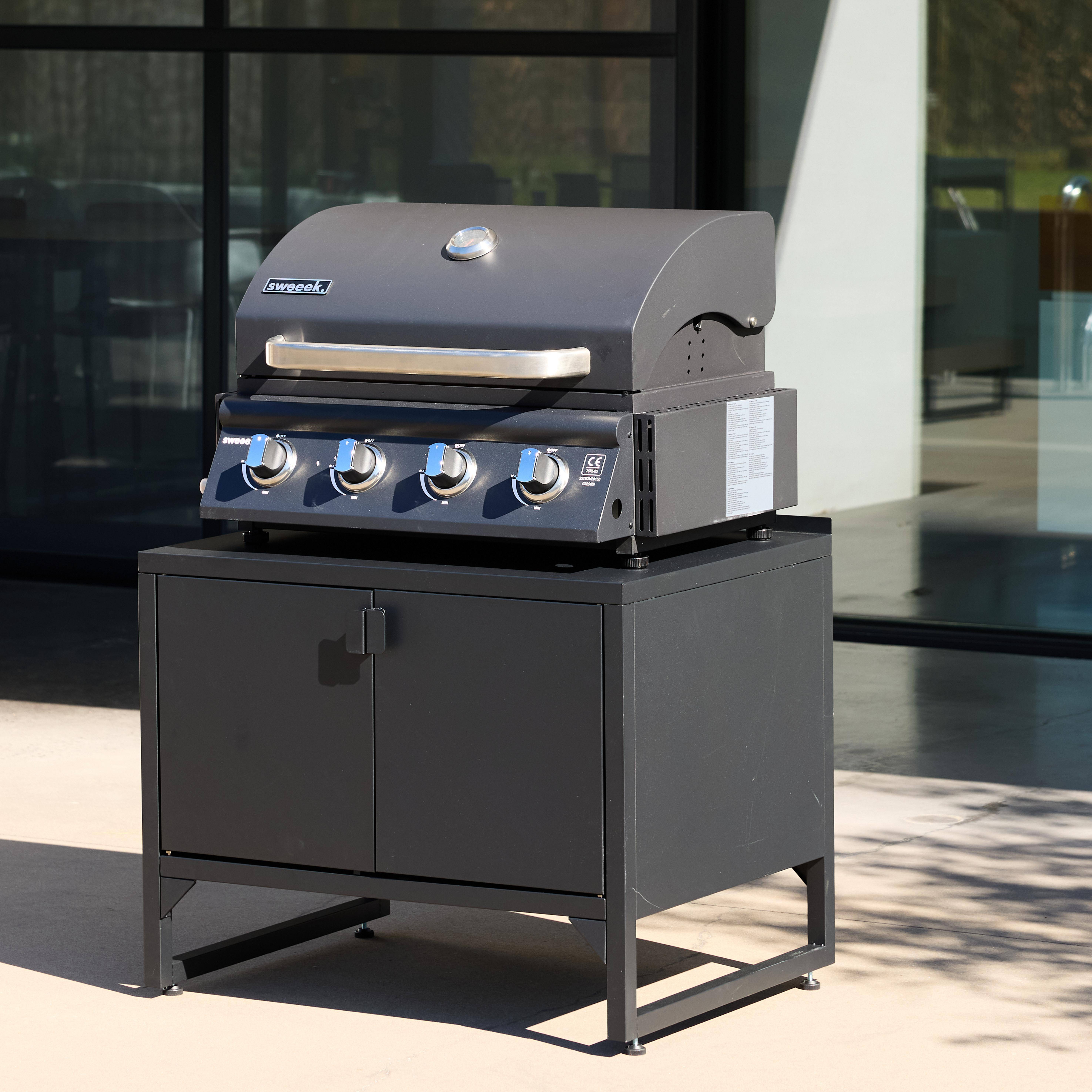 Cozinha exterior em aço 2 portas, 80cm Preto - 80x60x70 cm Photo7