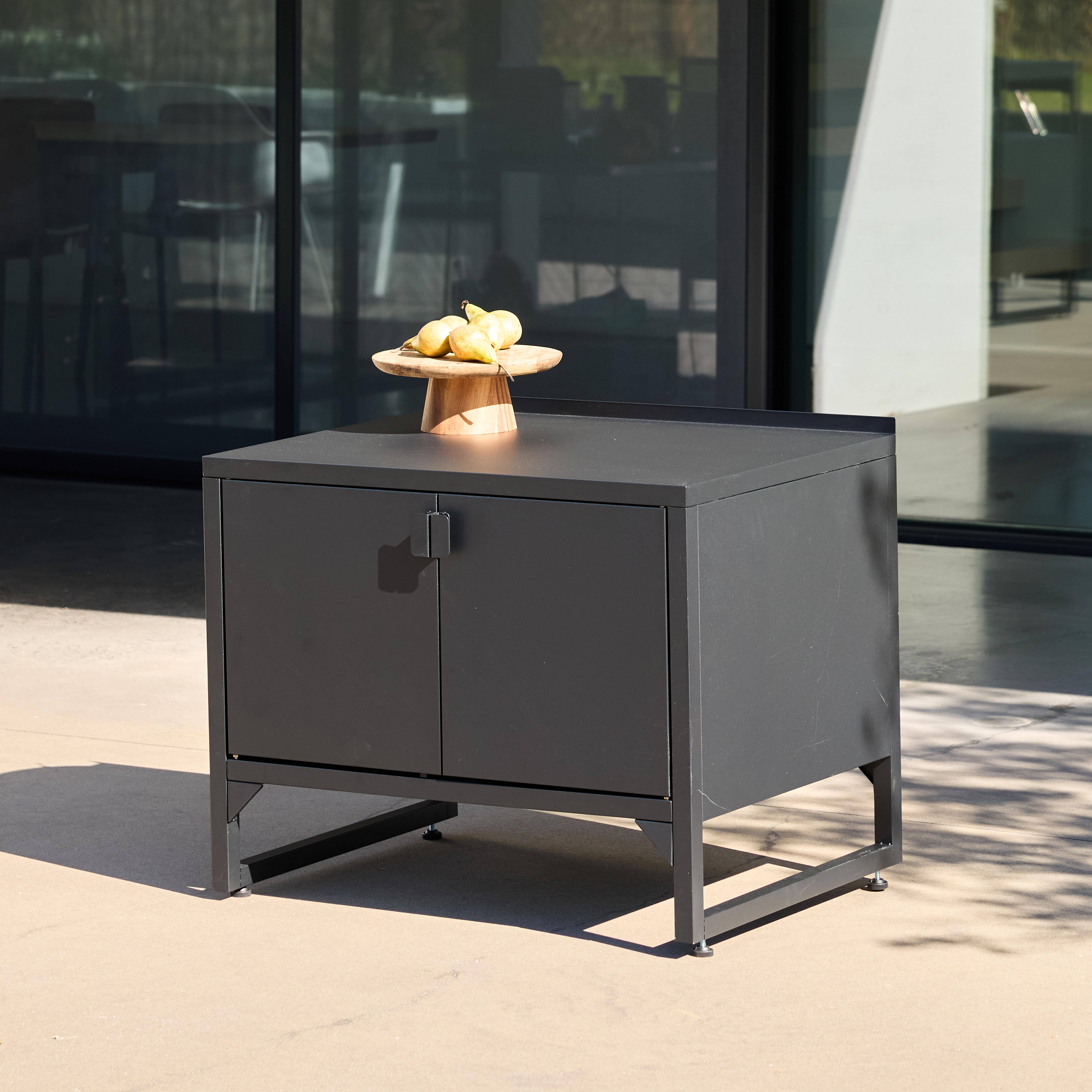 Cozinha exterior em aço 2 portas, 80cm Preto - 80x60x70 cm,sweeek,Photo5