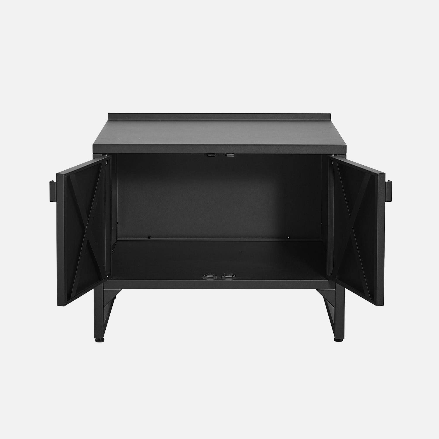 Cucina esterna in acciaio con 2 ante, 80cm Nero - 80x60x70 cm,sweeek,Photo4