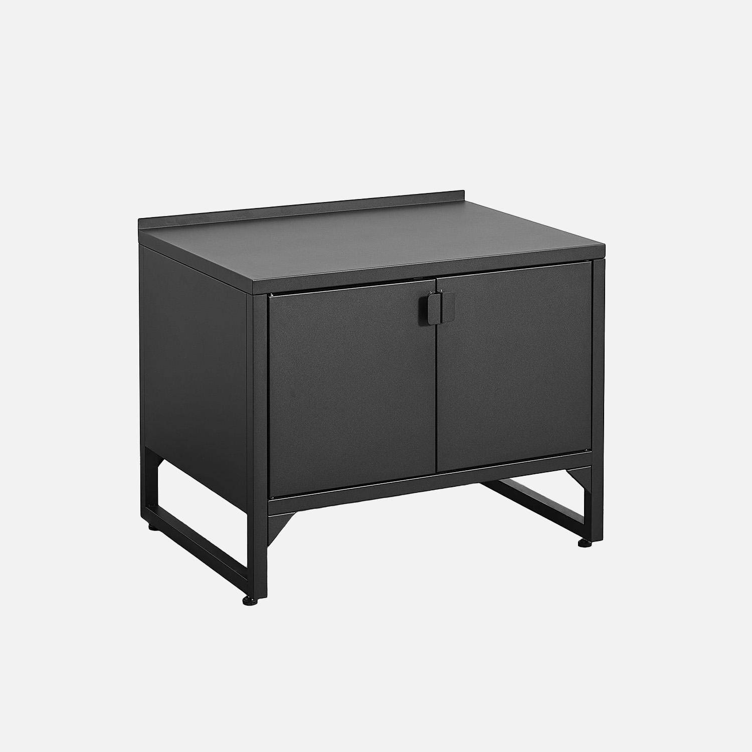 Cucina esterna in acciaio con 2 ante, 80cm Nero - 80x60x70 cm,sweeek,Photo1