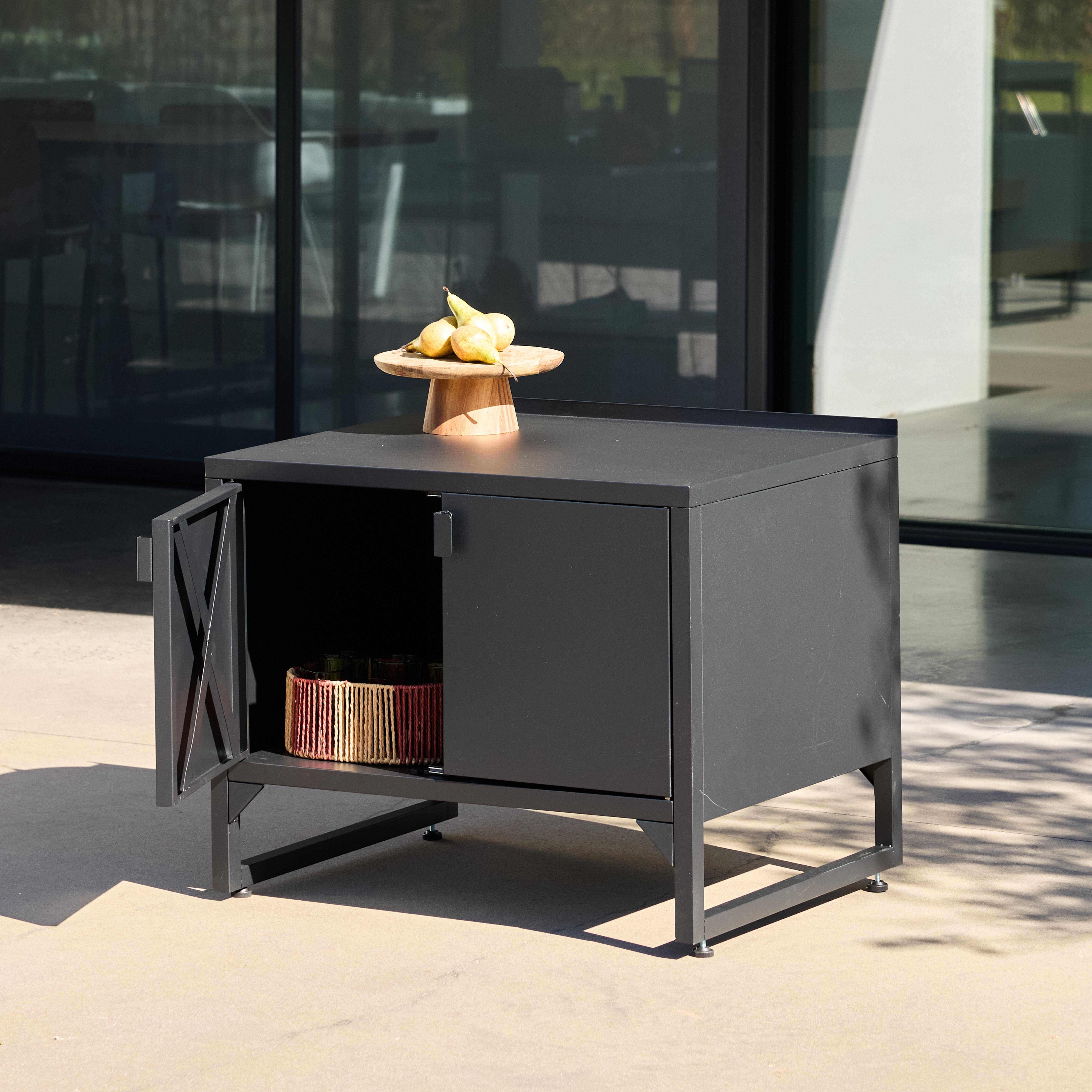 Cozinha exterior em aço 2 portas, 80cm Preto - 80x60x70 cm,sweeek,Photo3