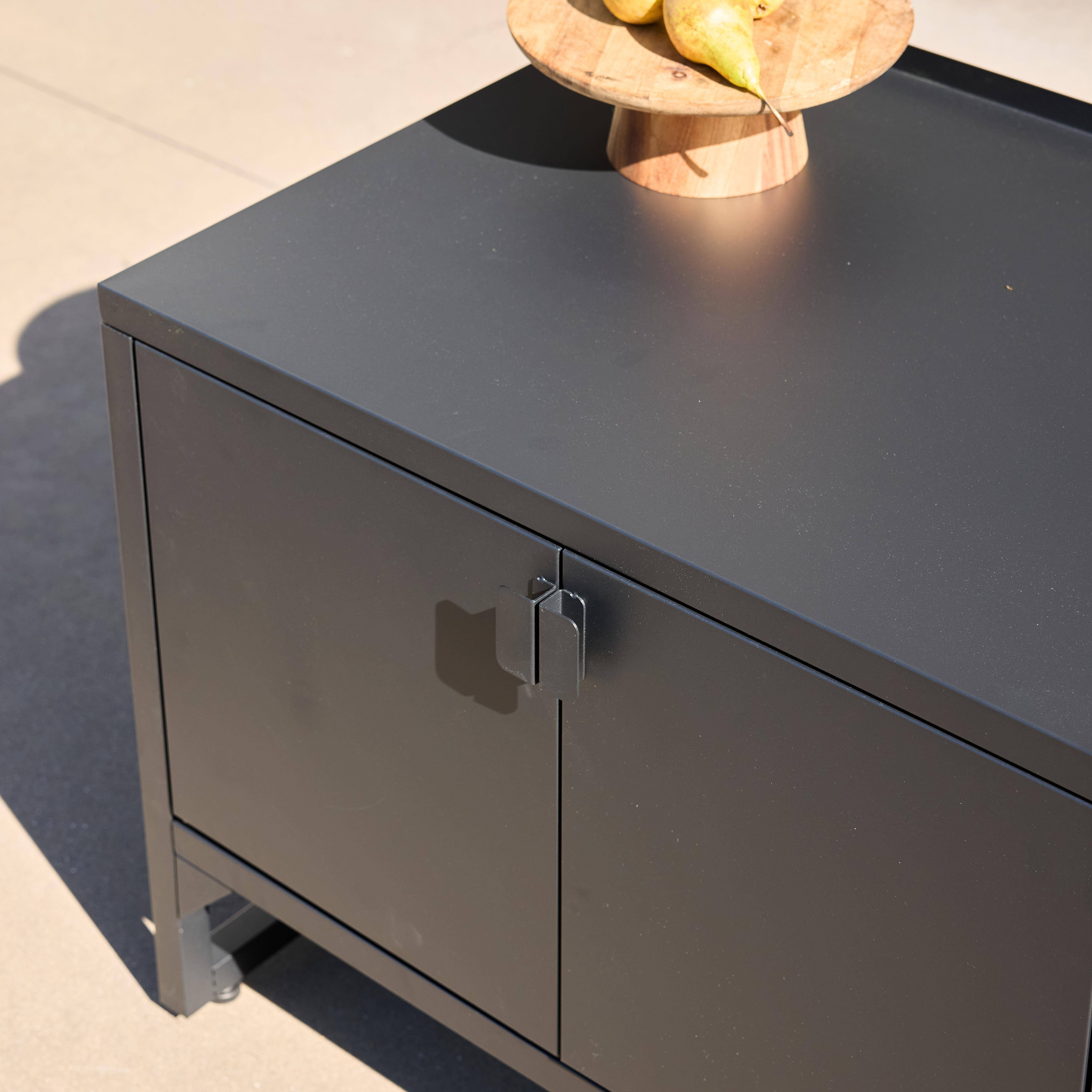 Cozinha exterior em aço 2 portas, 80cm Preto - 80x60x70 cm Photo6