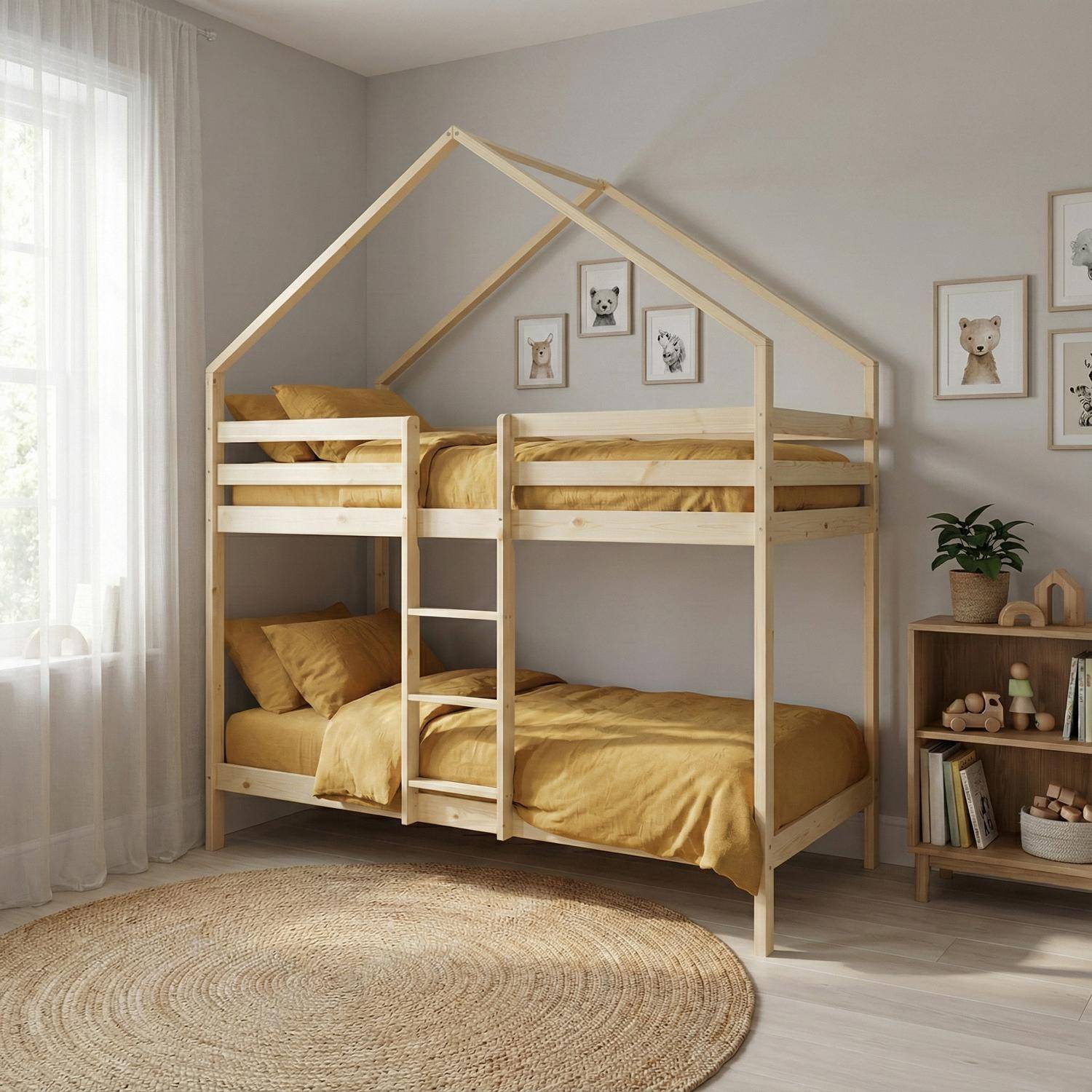 Lanovenanube Copripiumino con cerniera, letti a castello e letti a castello per bambini e giovani, facile da usare. Misura letto 90 con imbottitura. Modello stampato Bunny. 65% poliestere/35% cotone