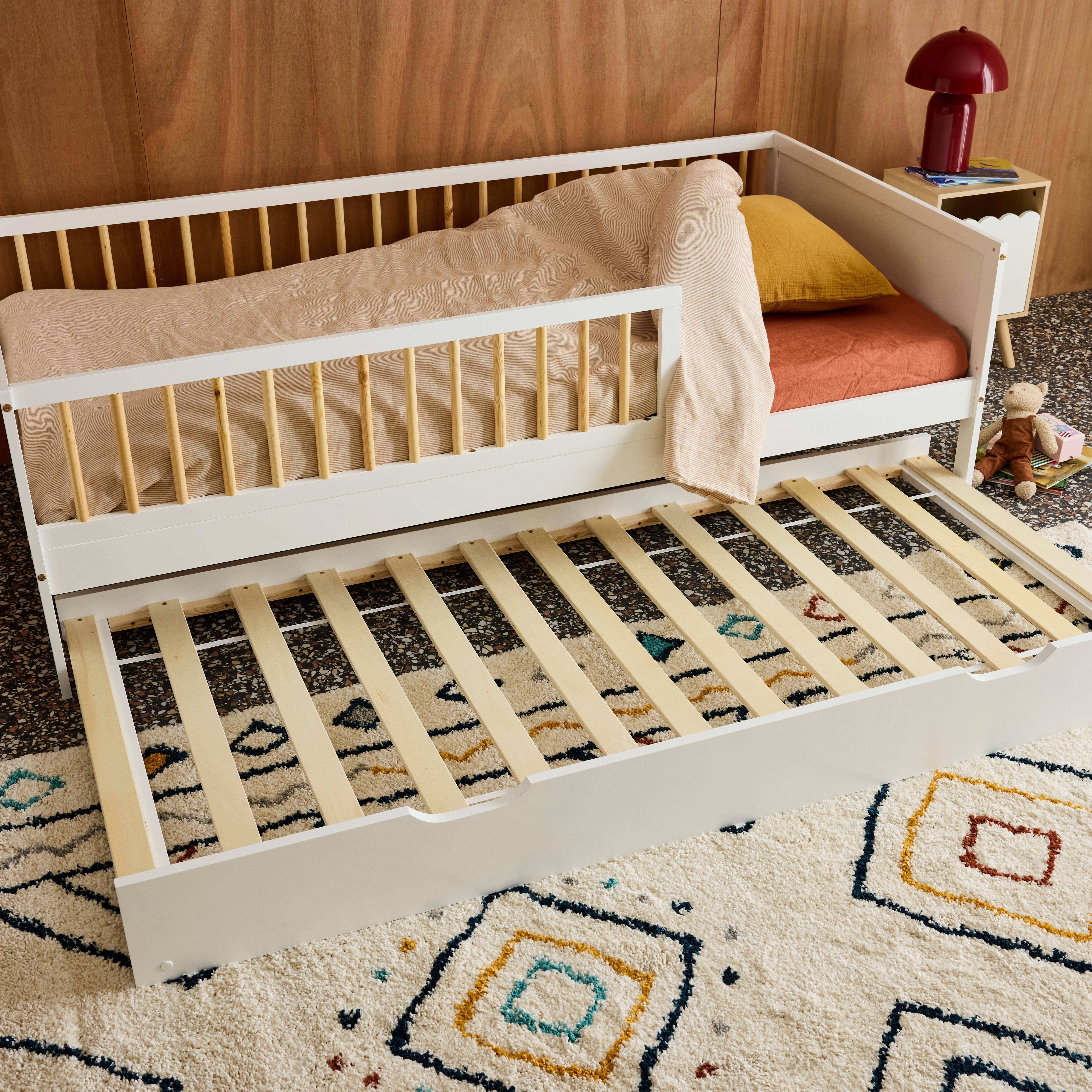 Children's bed drawer pine wood white 190x94x19 cm Photo2