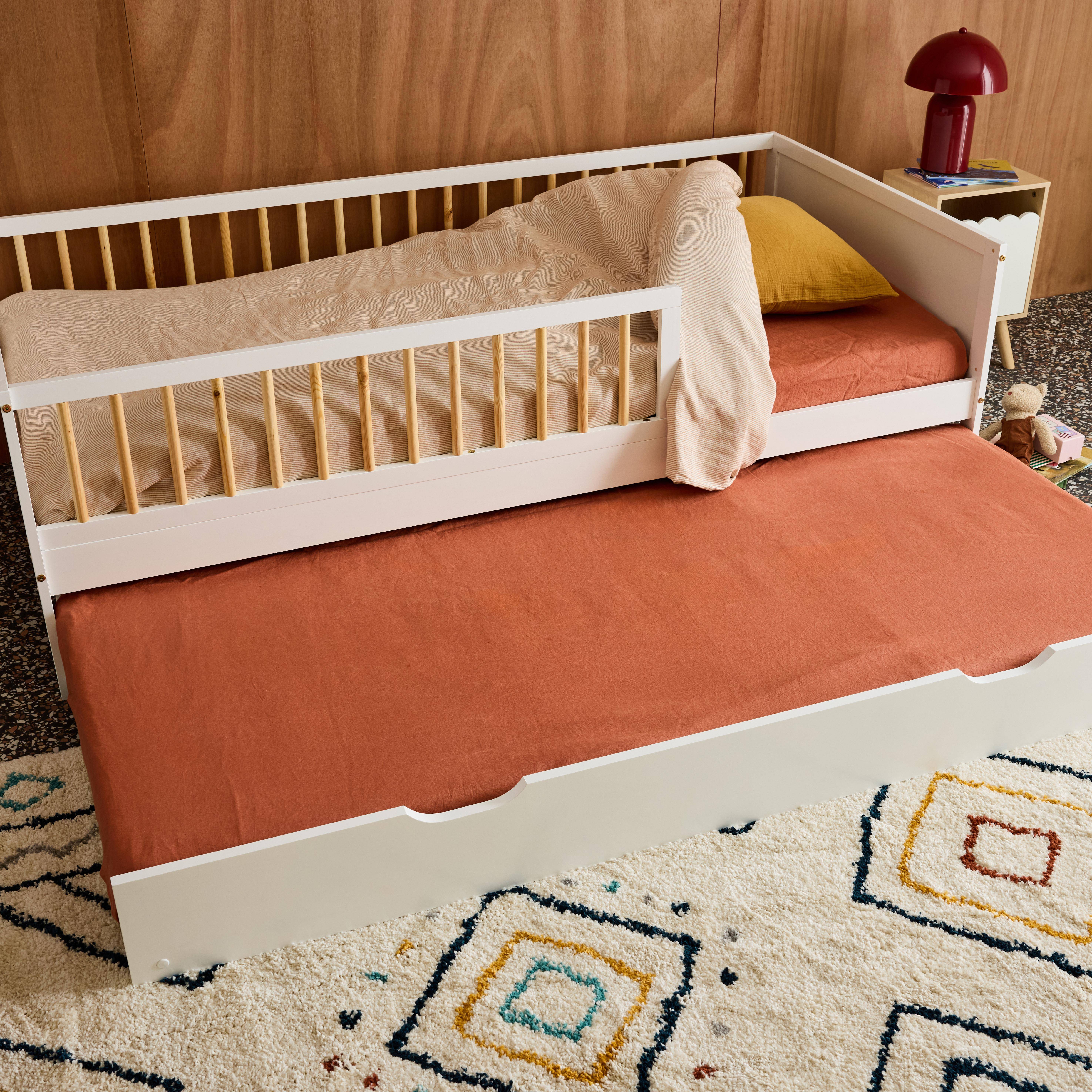 Children's bed drawer pine wood white 190x94x19 cm Photo1