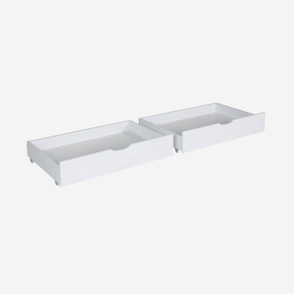 Cajón cama infantil madera de pino, set de 2, Blanco