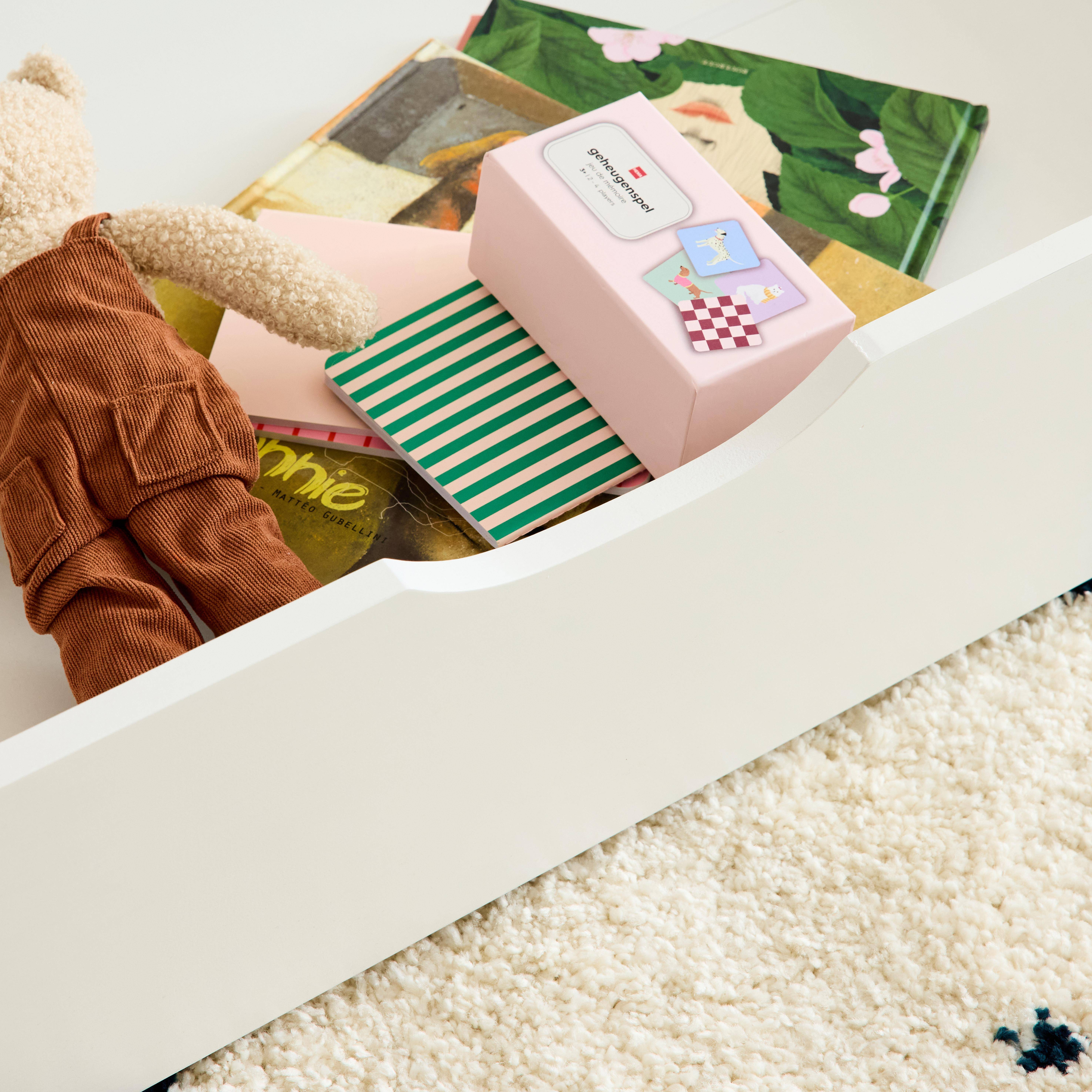 Set of 2 children's bed drawers pine wood, white 95x60x20 cm,sweeek,Photo3